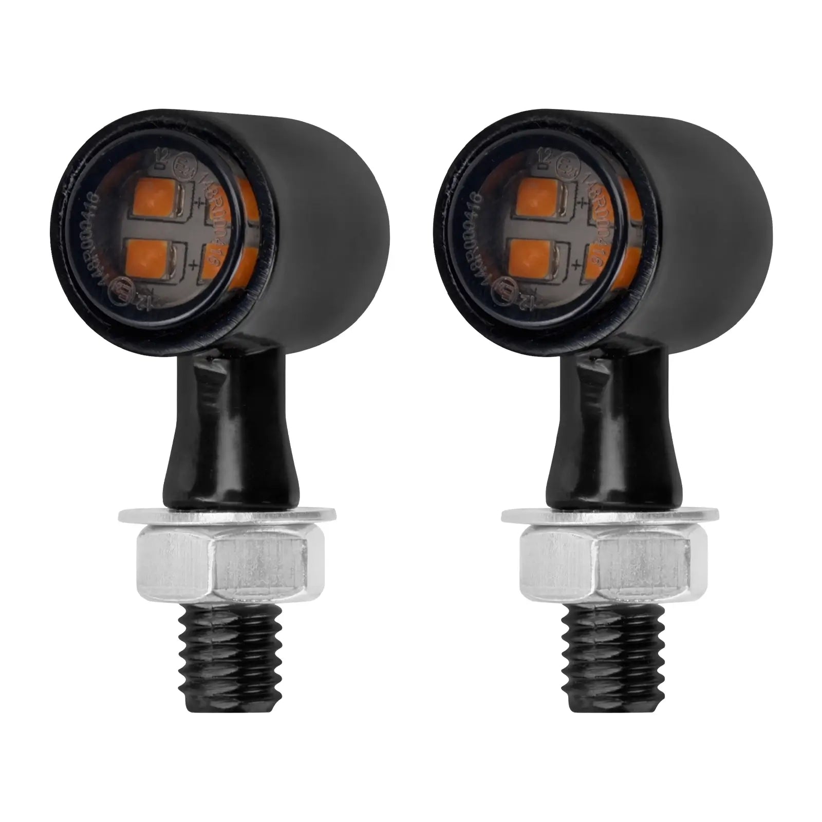 LA023701 Front Rear LED Turn Signal Lights indicators black housing with smoke lens