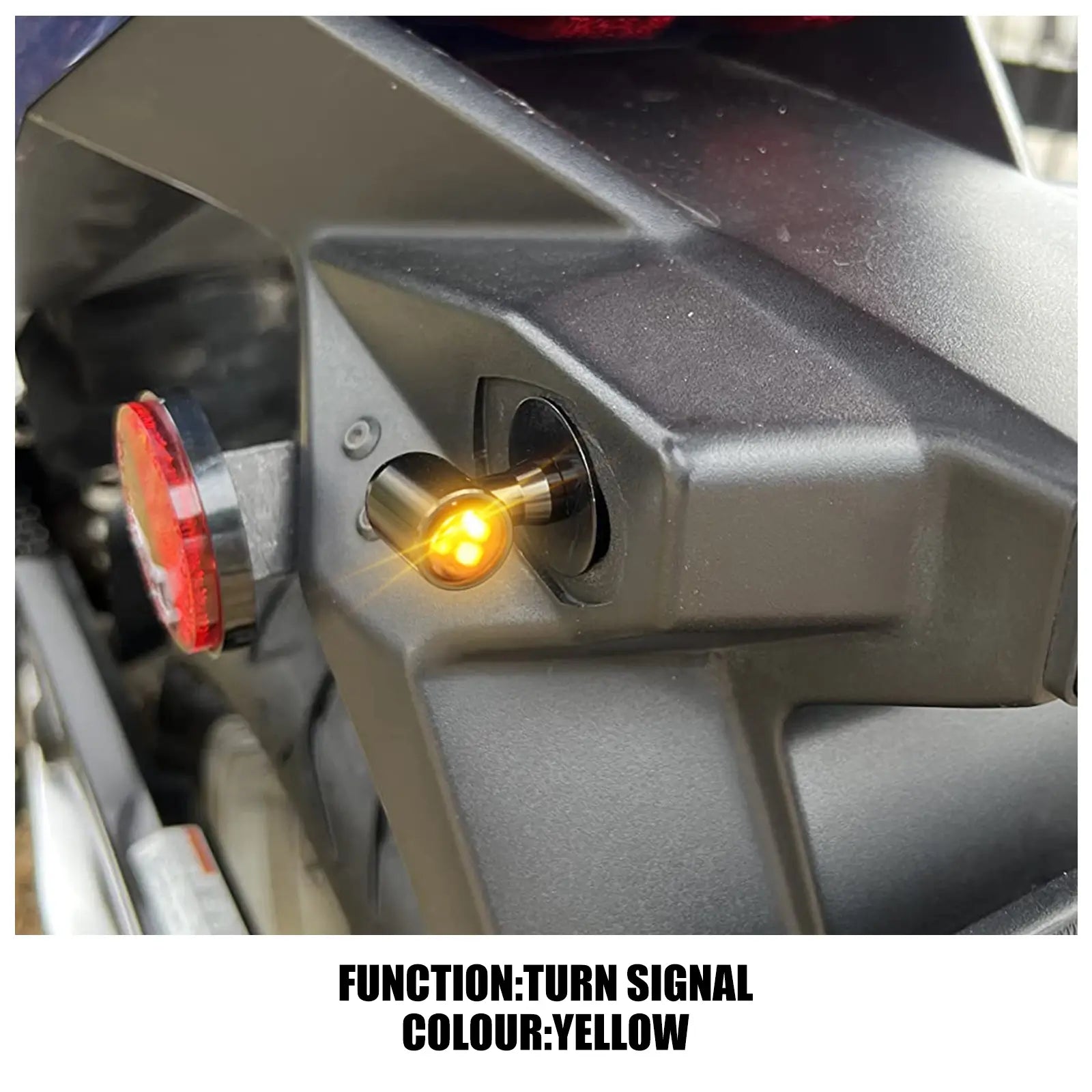 LA023701 Front Rear LED Turn Signal Lights mini indicators black housing with smoke lens effect