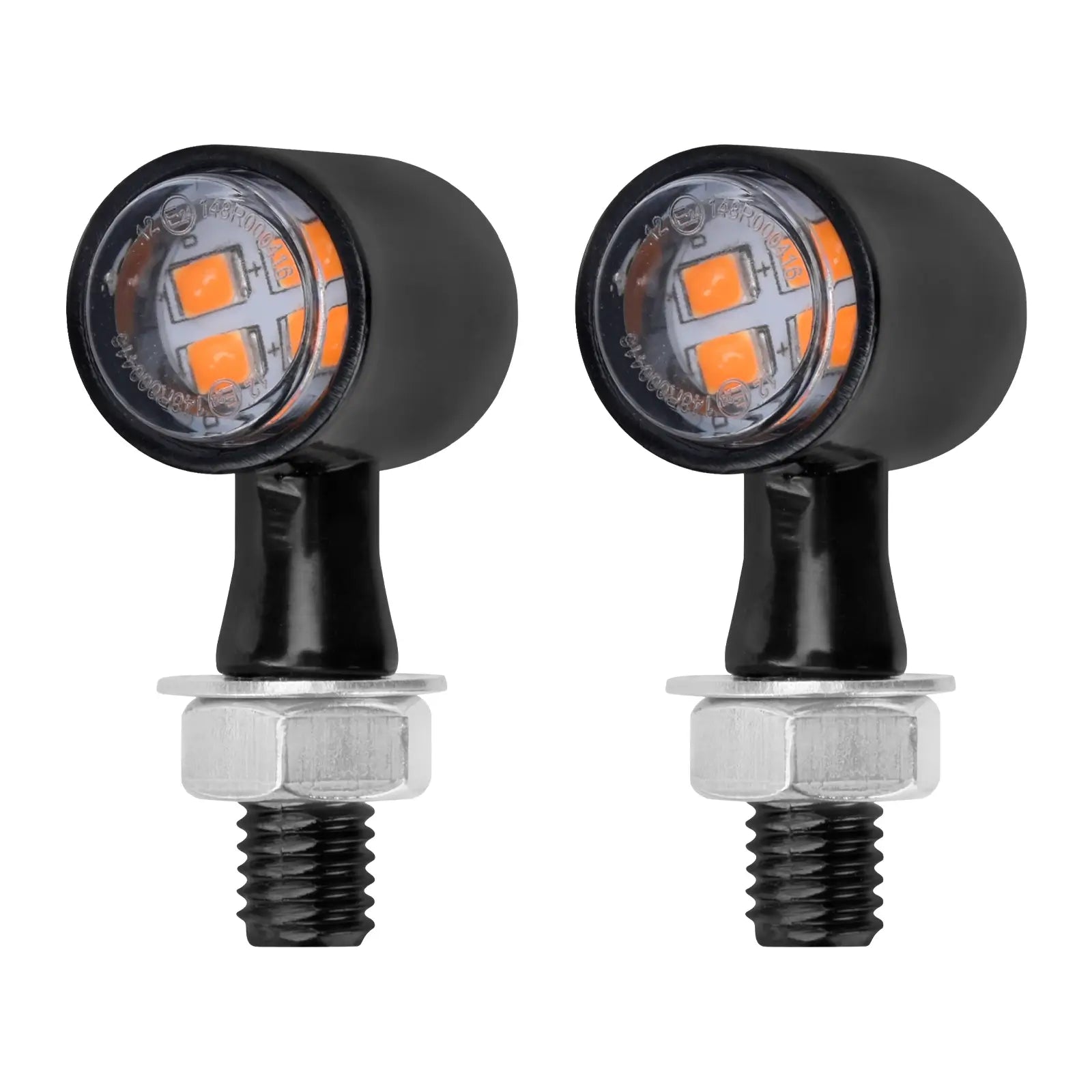 LA023703 motorcycle Front Rear LED Turn Signal Lights indicators black housing clear lens