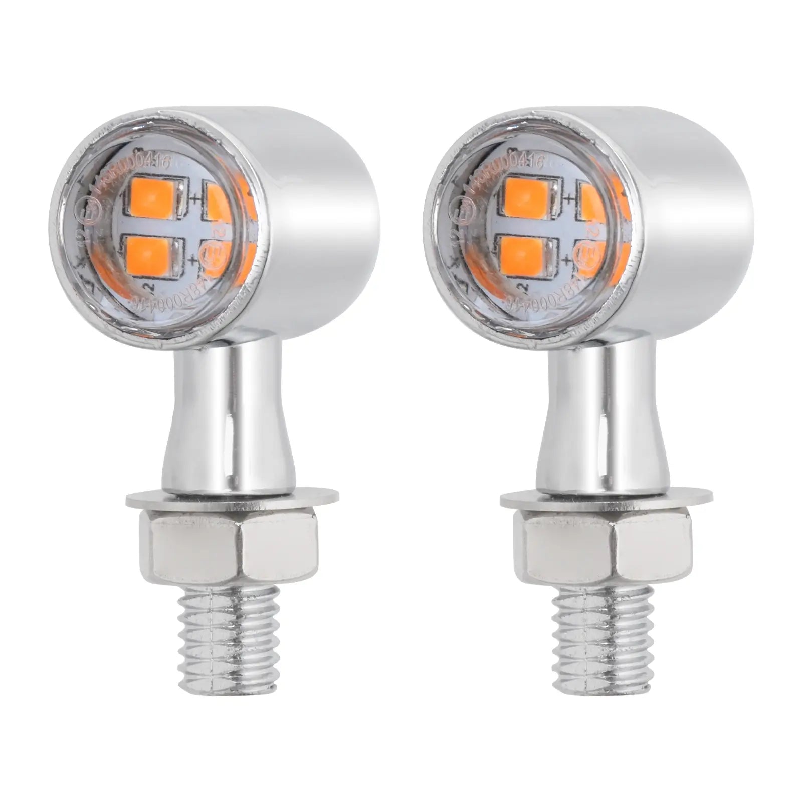 LA023704 motorcycle Front Rear LED Turn Signal Lights indicators chrome housing clear lens