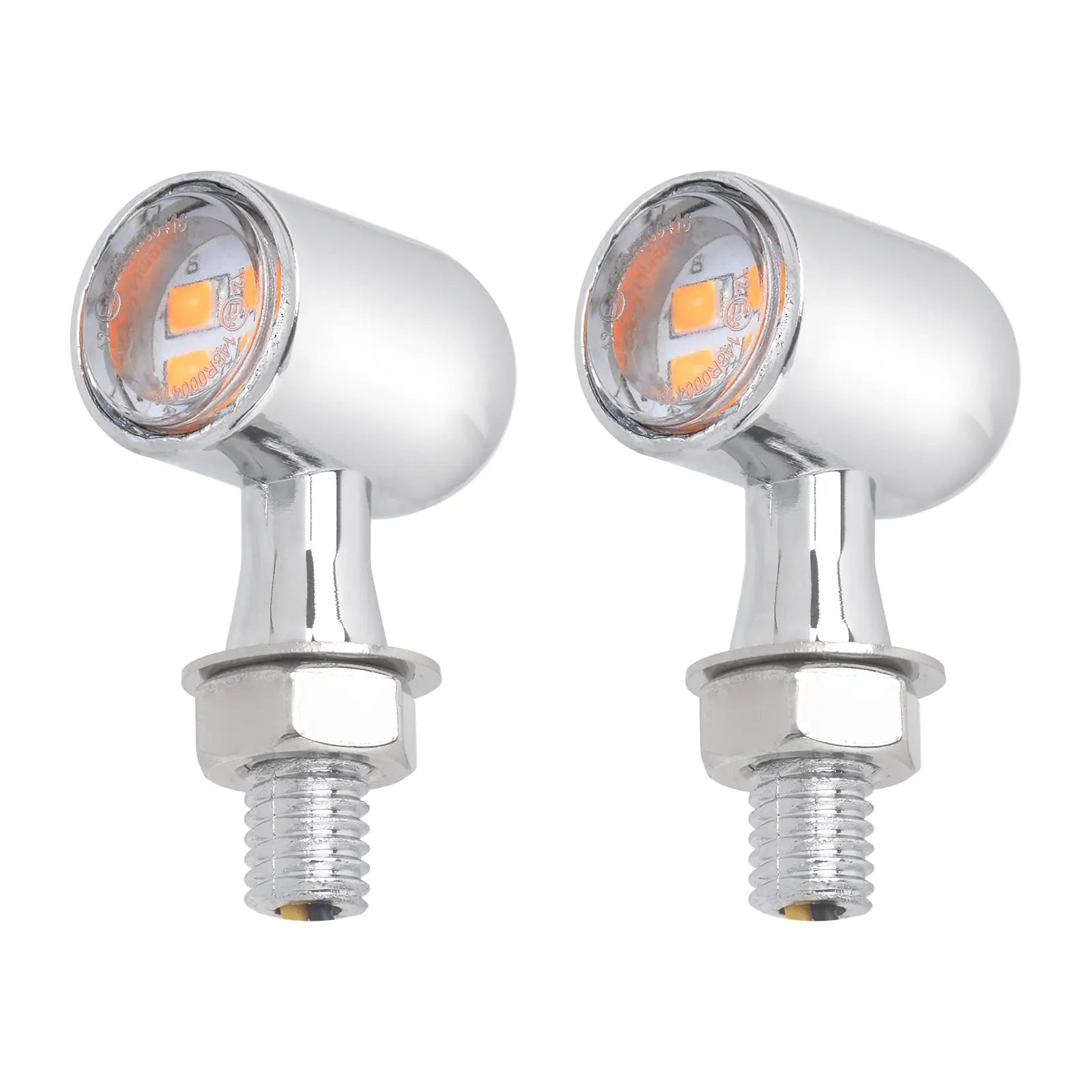 LA023704 motorcycle Front Rear LED Turn Signal Lights mini indicators chrome housing clear lens