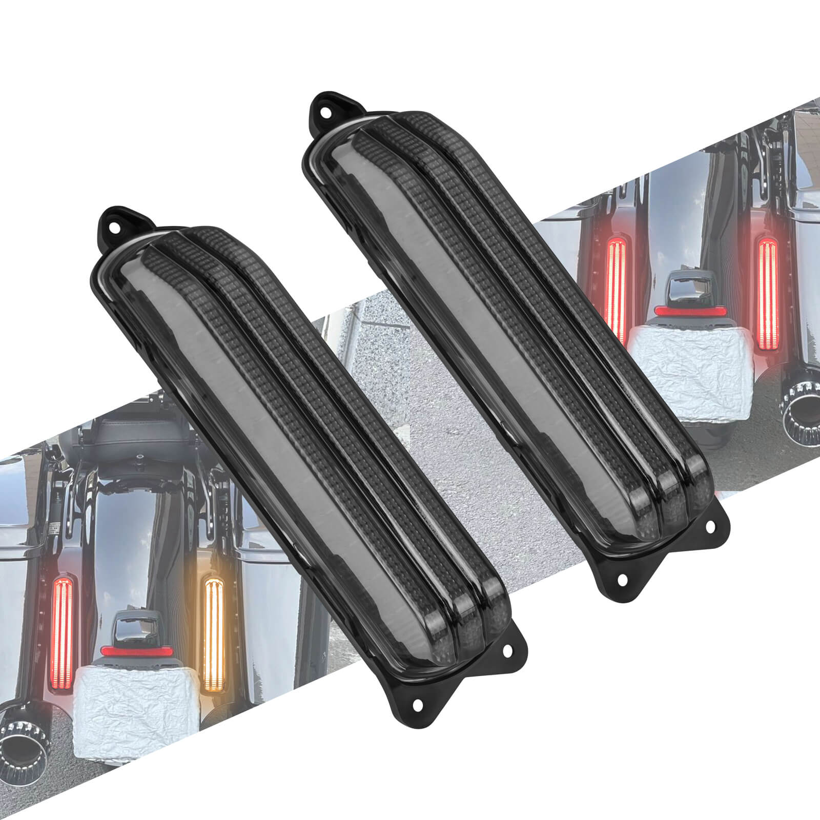 LA028402 mactions LED Rear Fender Extension Fascia Tail Light turn signal for harley touring