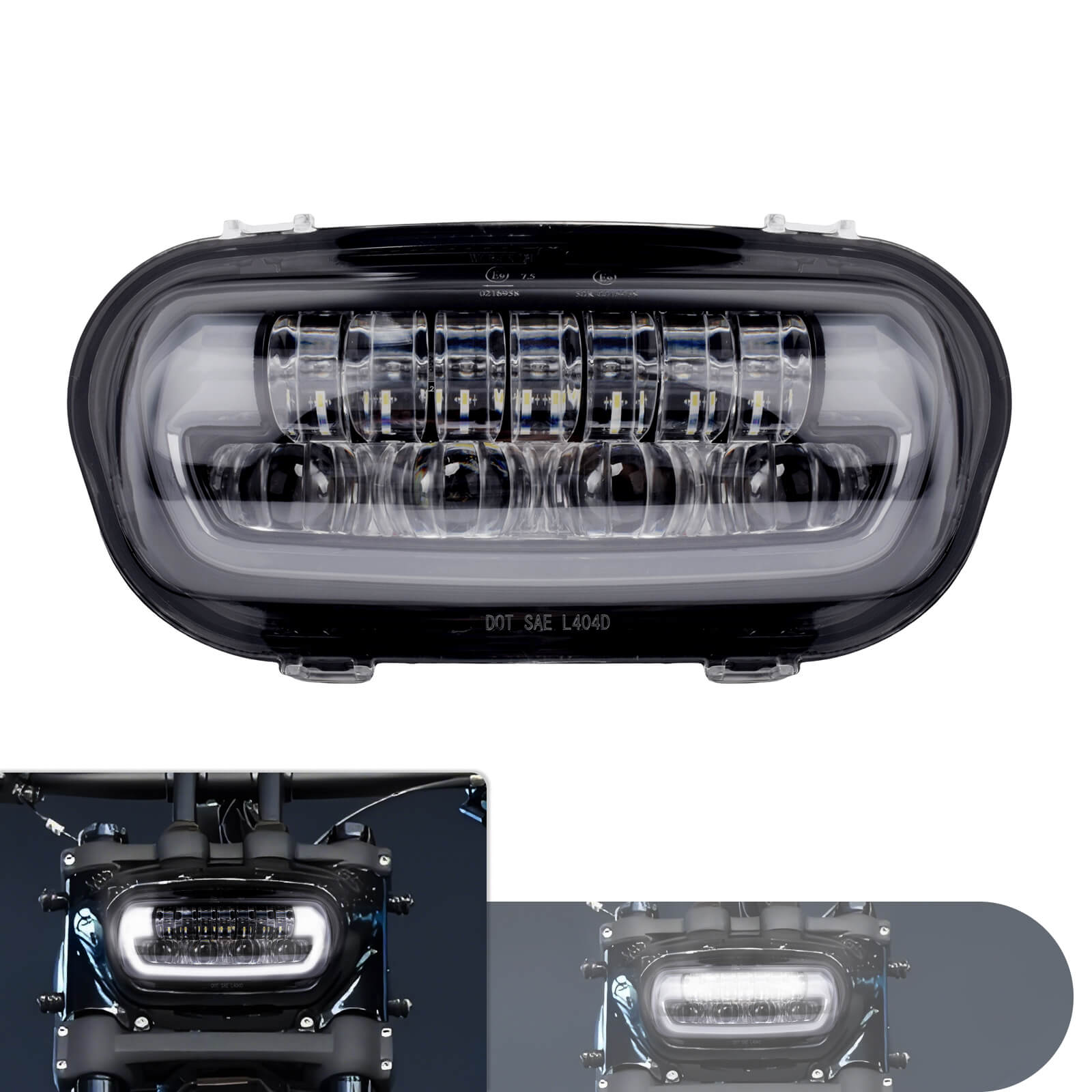 LA028601 mactions Front White LED High Low Beam Headlight for softail