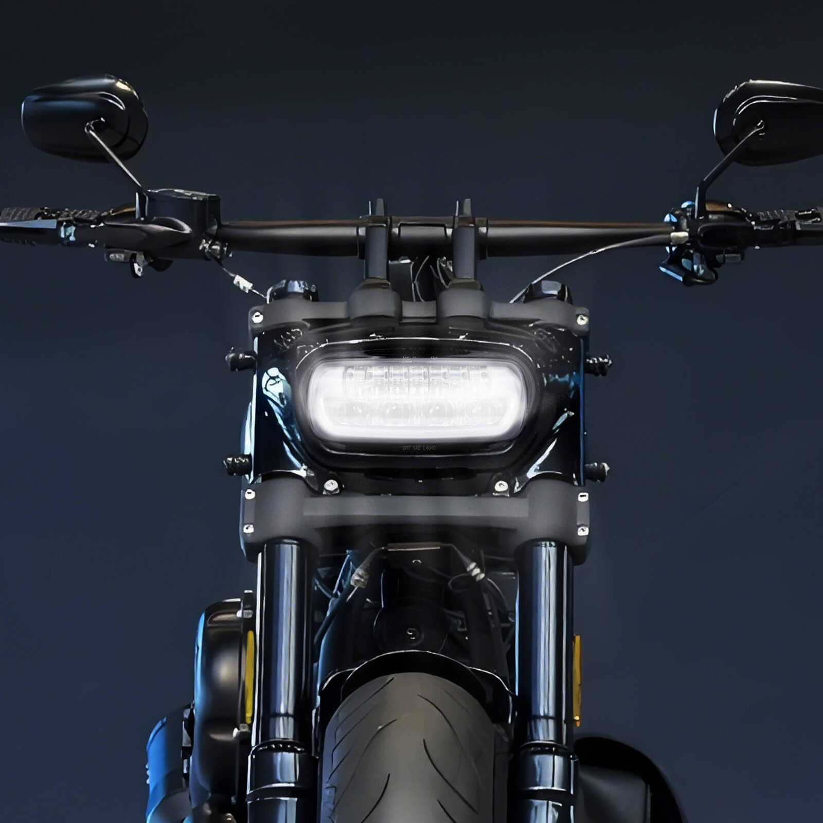 LA028601 mactions Front White LED High Low Beam Headlight for softail fat bob