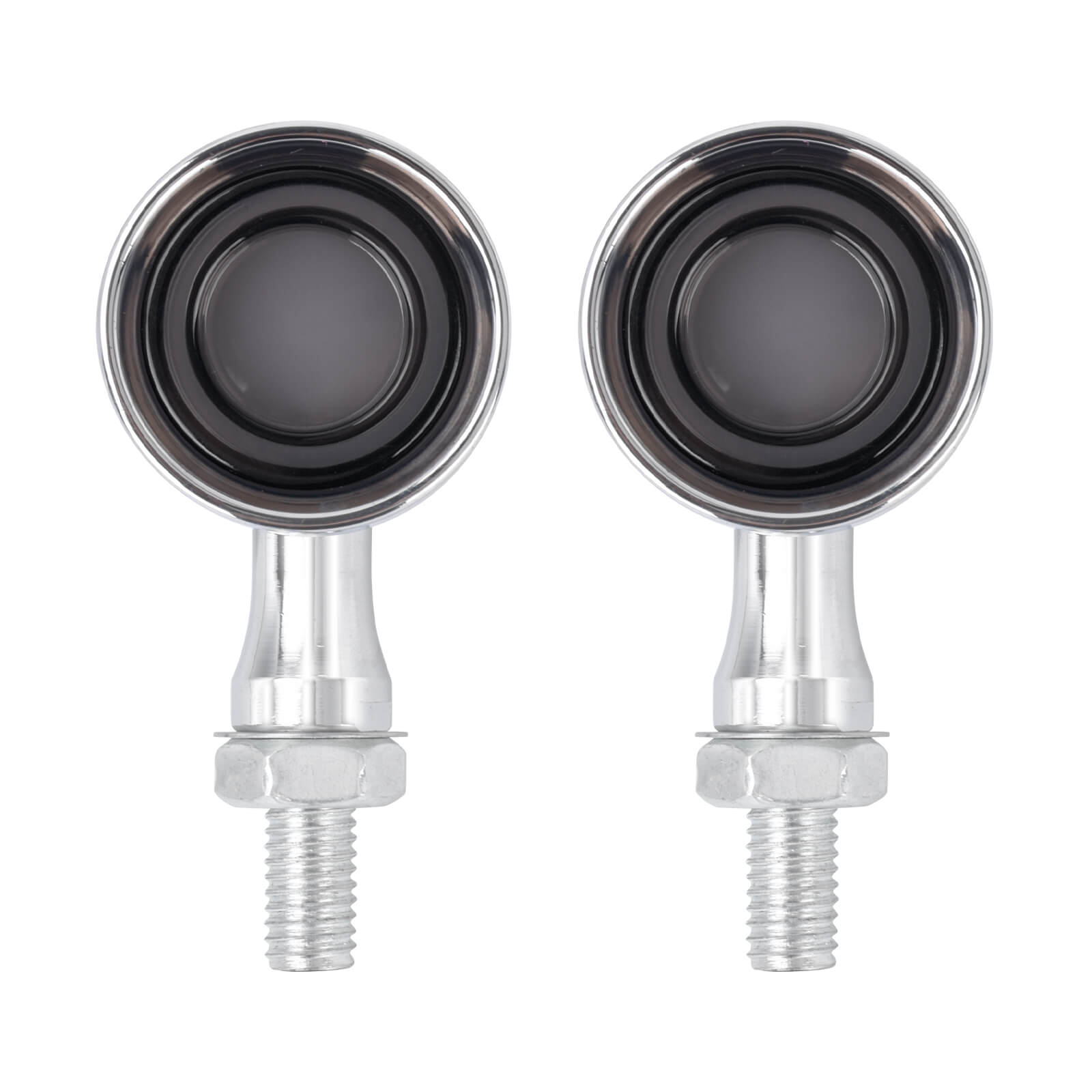 LA029004 Mactions Chrome Universal Front LED Turn Signals Mini Lights Brake Lights for Harley Honda Kawasaki Yamaha Suzuki