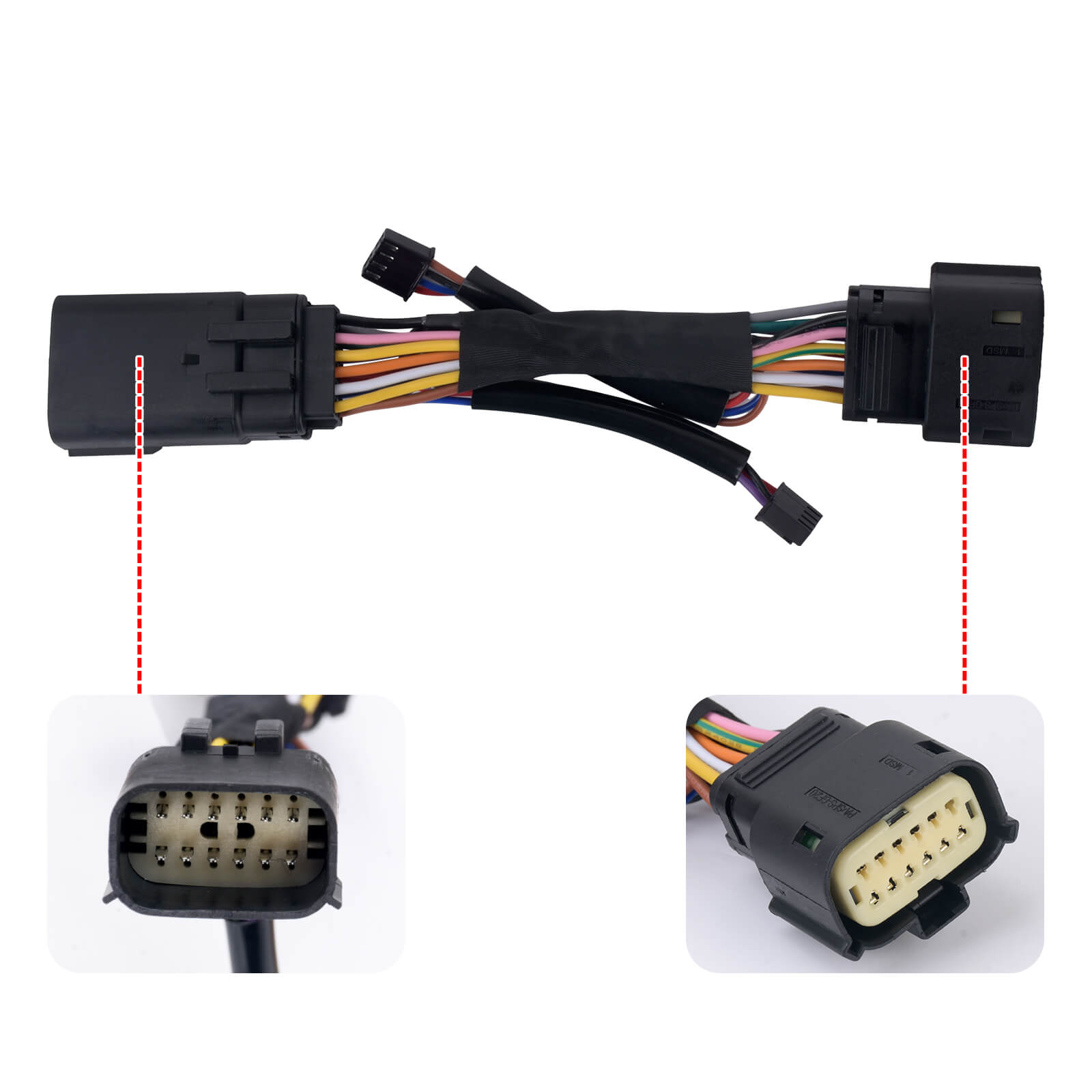 LA030801 Motorcycle LED Rear Saddlebag Brake Turn Signal Tail Lights for harley touring - harness