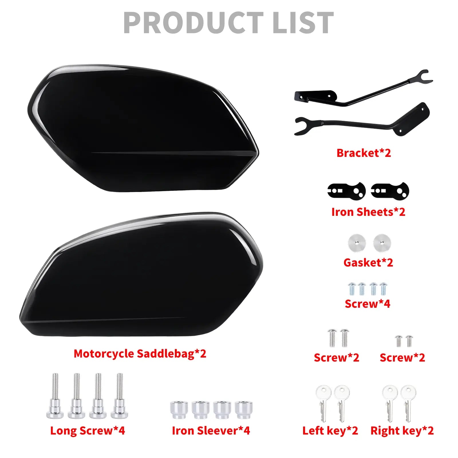 LU000201 mactions Gloss Black Hard Saddlebags Luggage Storage for Harley low rider st - product list