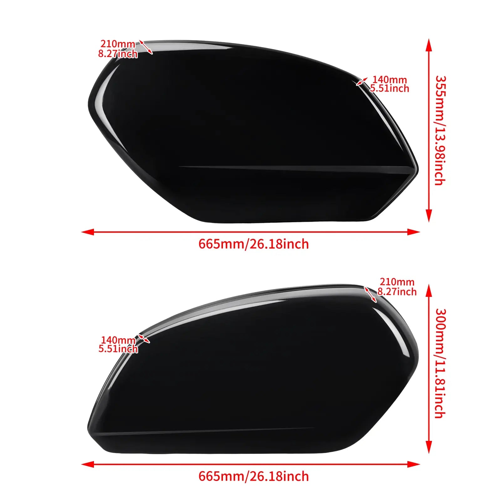 LU000201 mactions Gloss Black Hard Saddlebags Luggage Storage for Harley low rider st - size