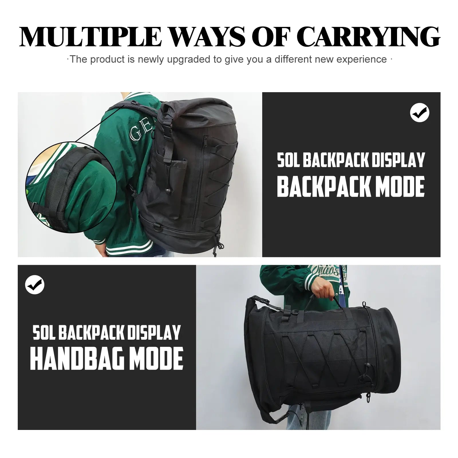 Expandable Motorcycle Travel Luggage Bag Weather Resistant Duffle Bag | Mactions