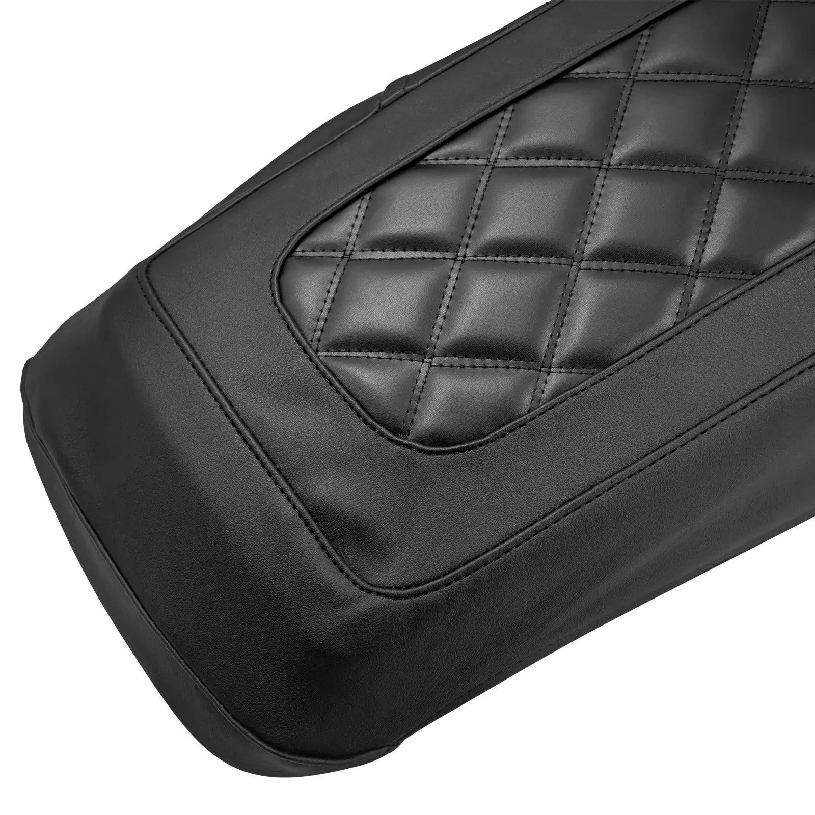 LU000401 mactions Saddlebag Lid Bra Diamond Top Cover For Harley black stitching