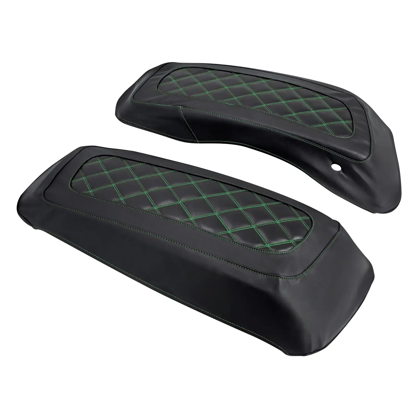 LU000406 mactions Saddlebag Lid Bra Diamond Top Cover For Harley green