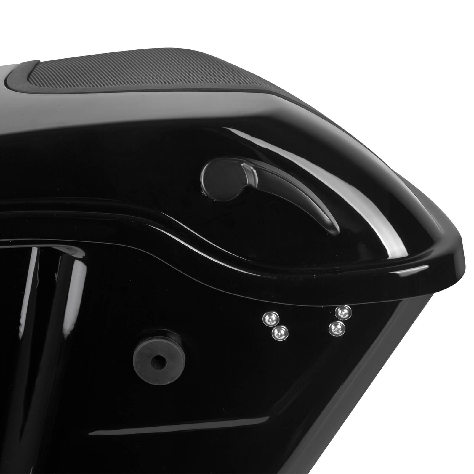 5" Stretched Saddlebags with Speaker Lids for Harley Touring '14-'24 - Vivid Black | Mactions