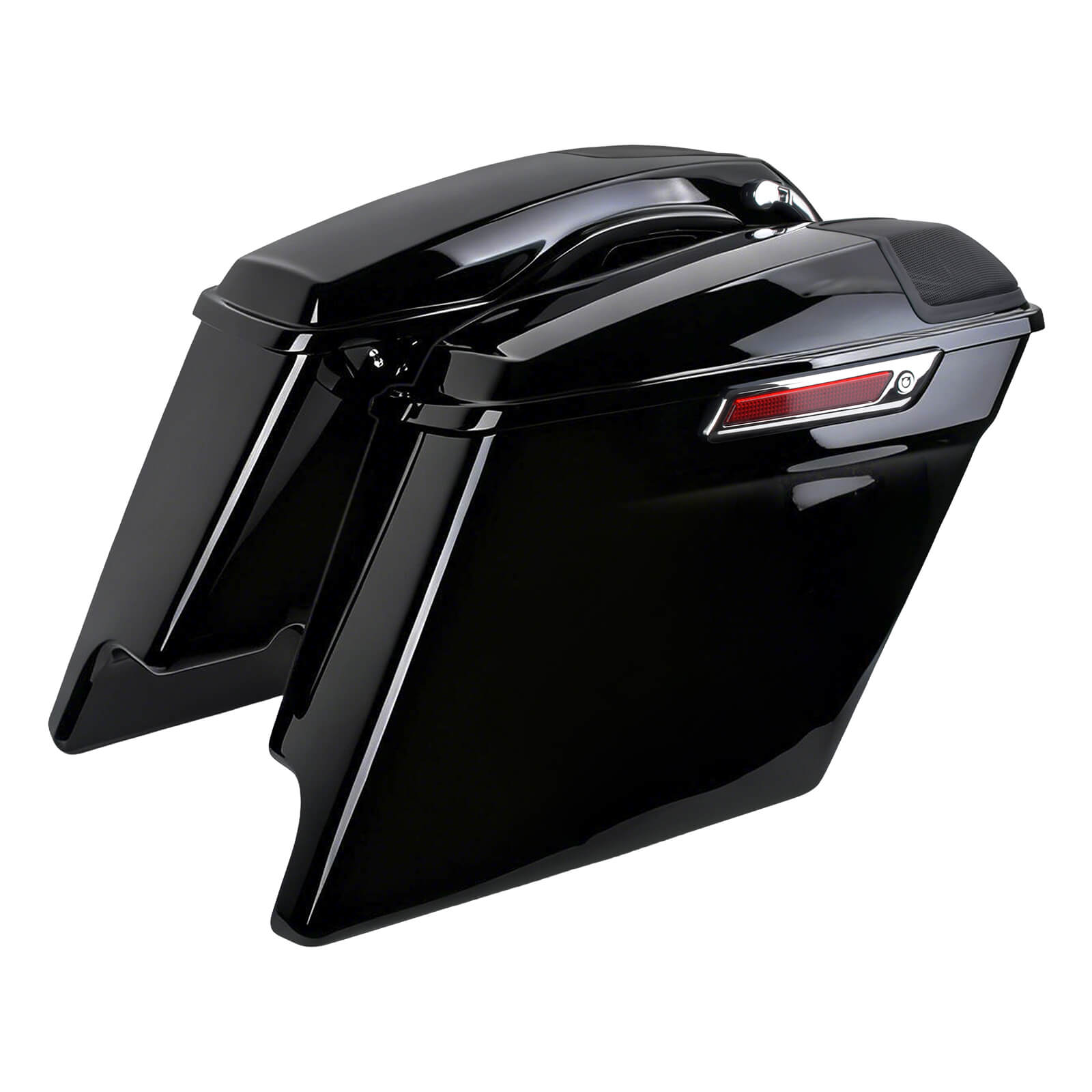 LU000804 mactions 5" Stretched Saddlebags with Speaker Lids for Harley