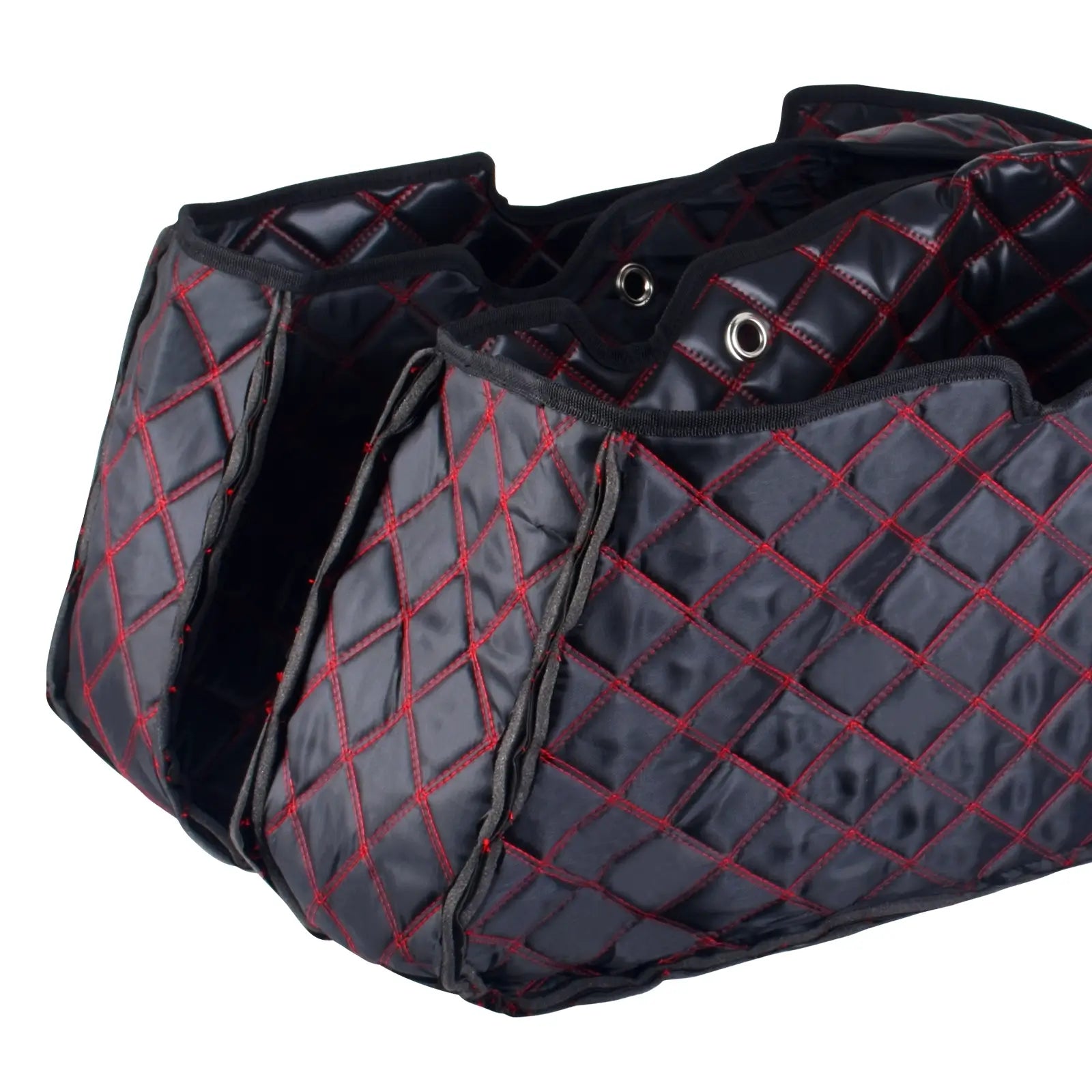 LU001602 mactions Motorcycle Saddlebag Liners Insert For Harley touring - red stitch