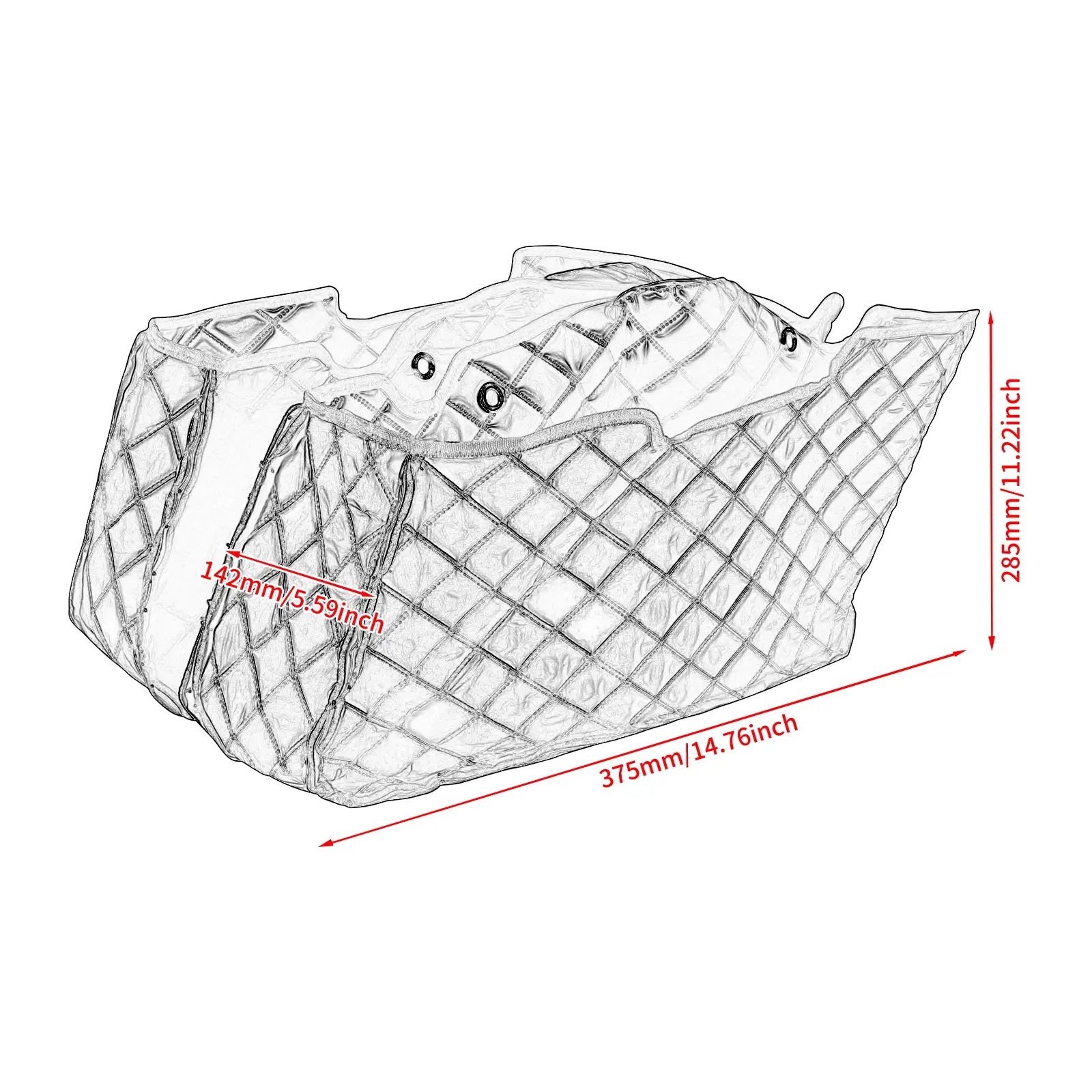 LU001602 mactions Motorcycle Saddlebag Liners Insert For Harley touring cvo - size