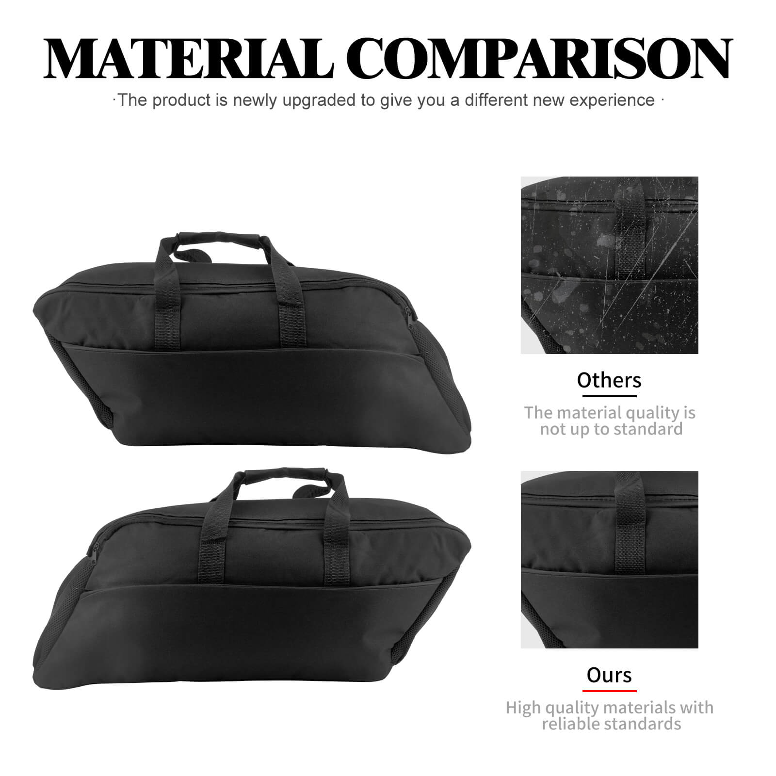 LU001701 mactions Form-Fitted Saddlebag Organizer Liners black for harley