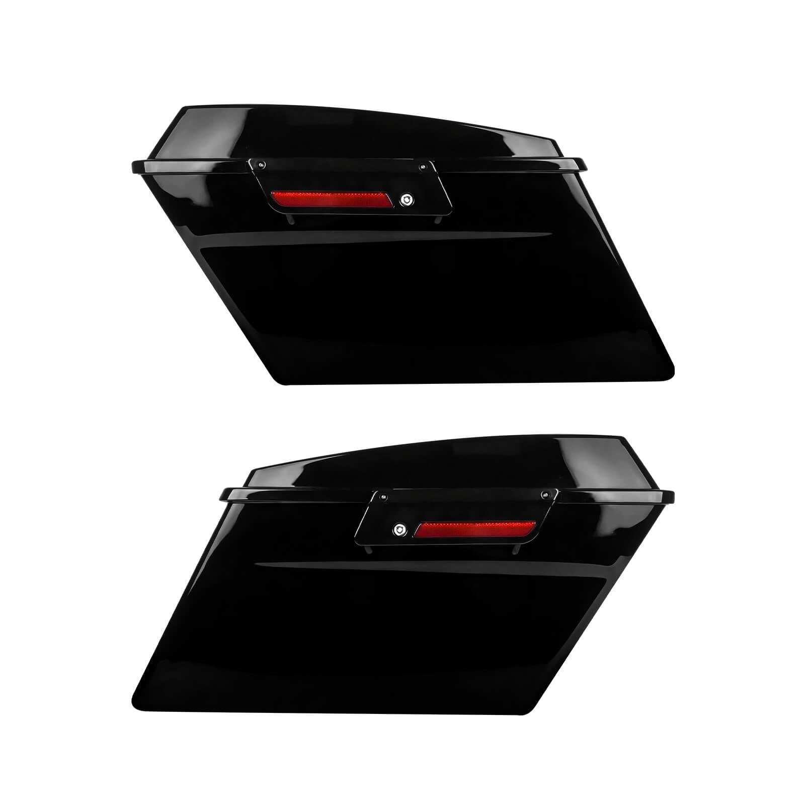 LU002001 mactions hard saddlebags trunk set touring 1996 black latch pair