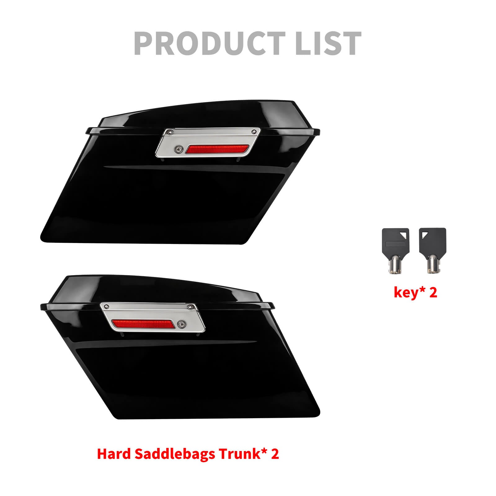 LU002002 mactions hard saddlebags trunk set touring 2008 chrome latch product list