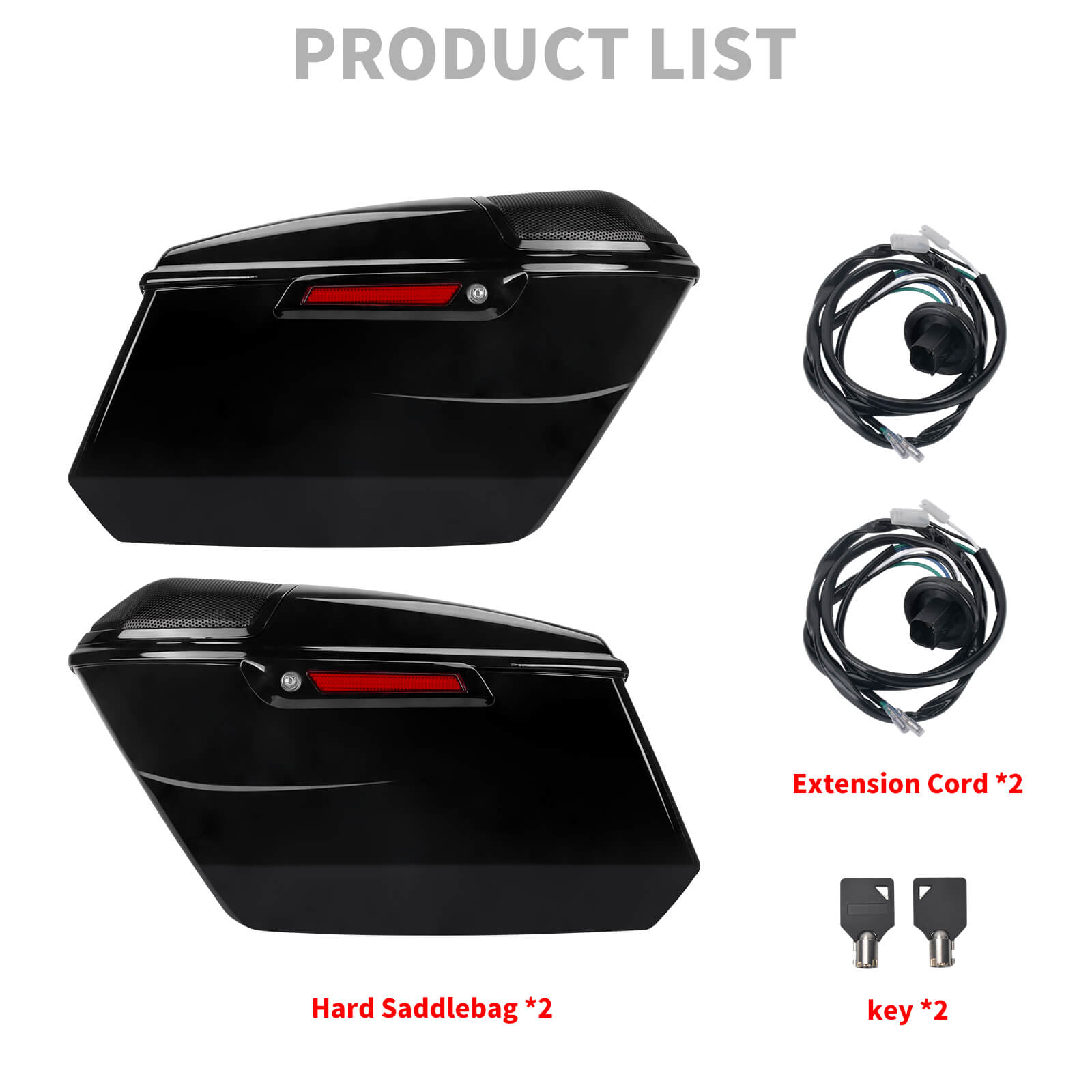 LU002101 mactions Vivid Black Hard Saddlebags Luggage for Harley - product list