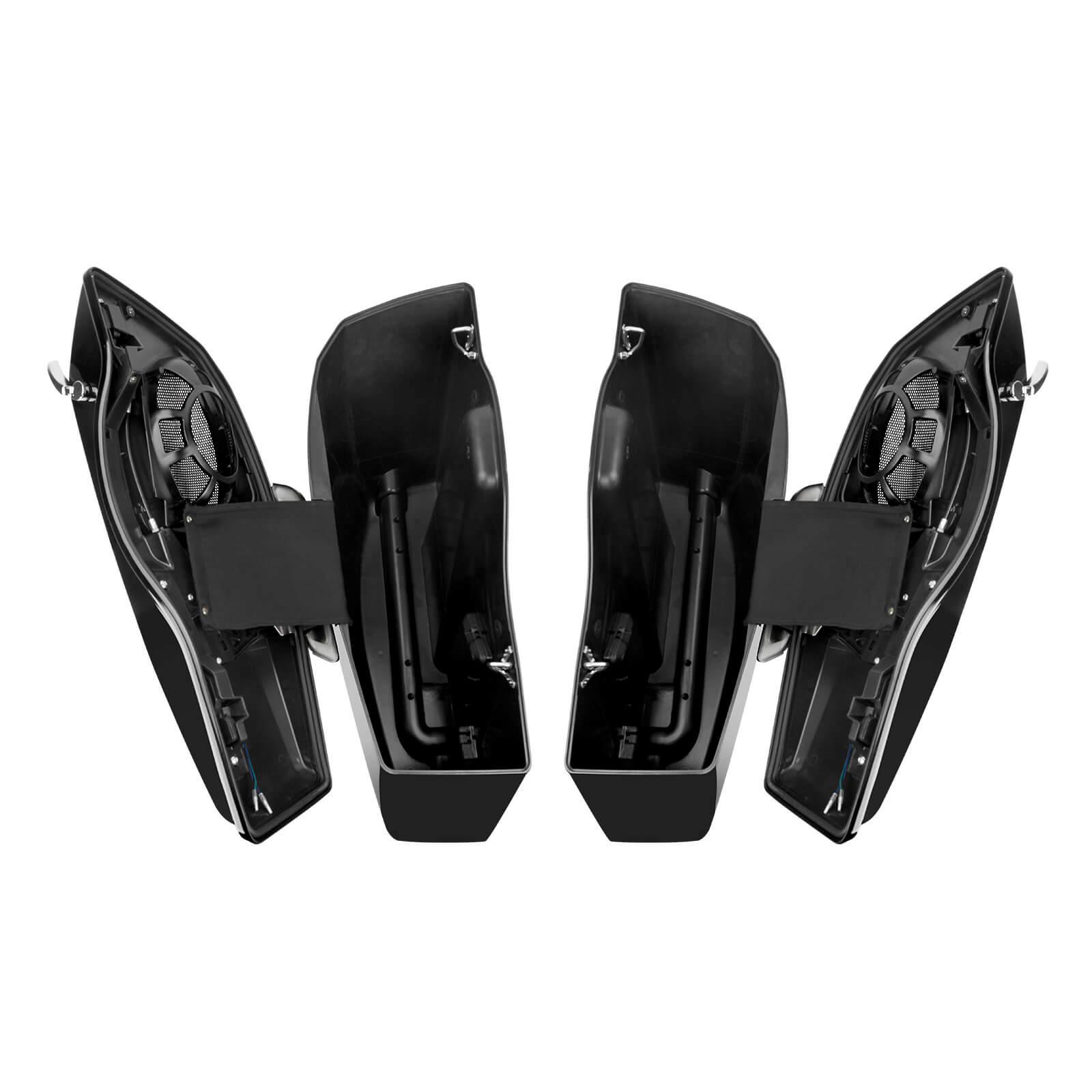 LU002101 mactions Vivid Black Hard Saddlebags Luggage for Harley FLTRXSE 2024