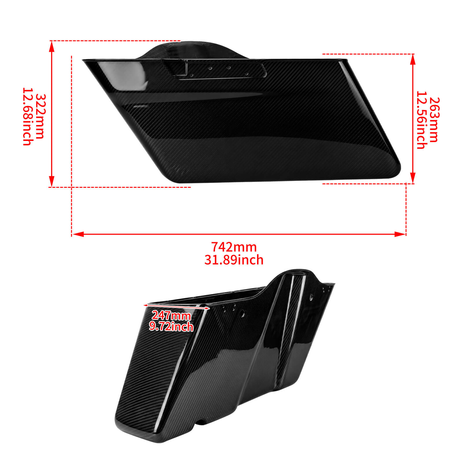 LU002901 mactions carbon fiber saddlebag bottoms touring 2023 black size