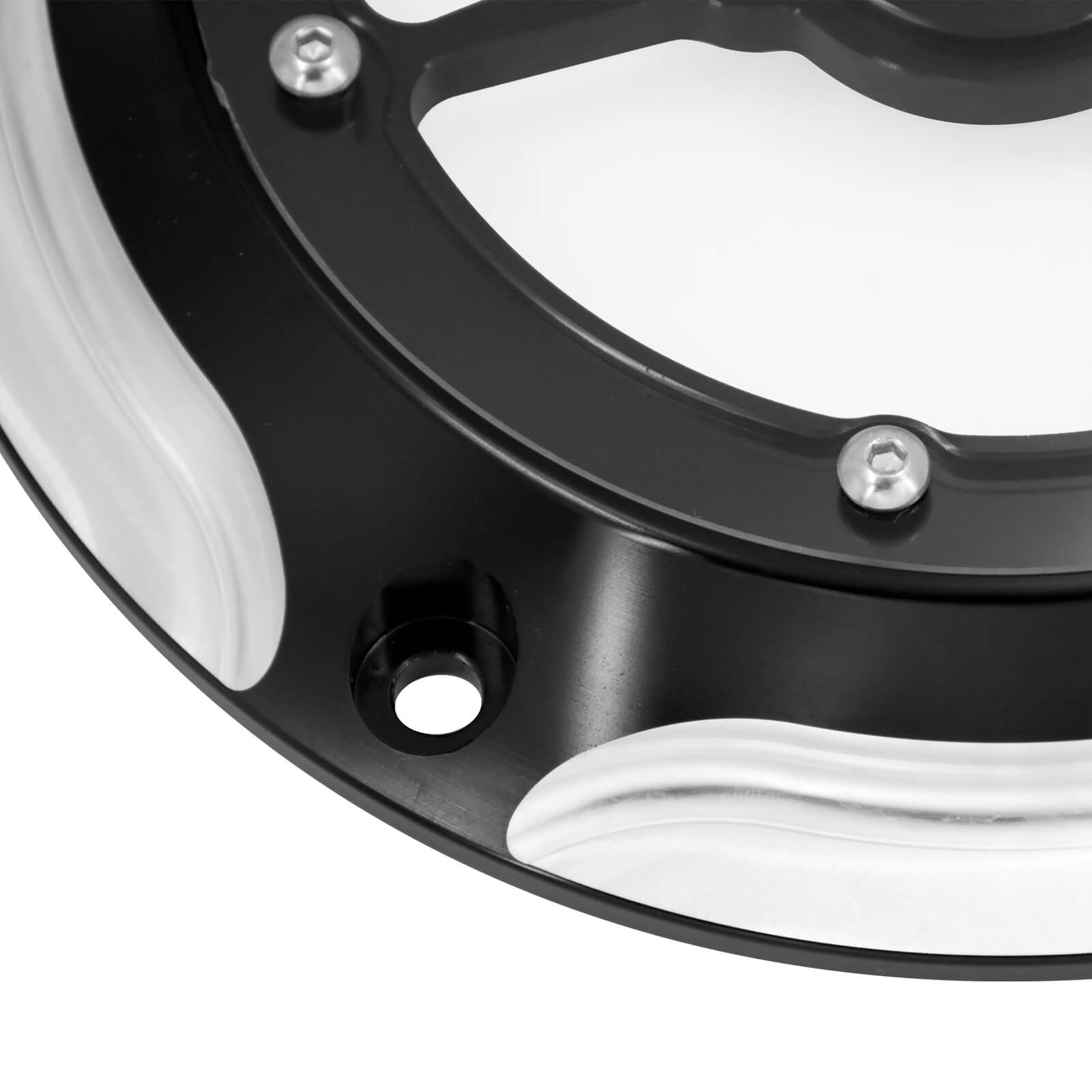 5-Hole Clear Glass Derby & Timing Cover Set For Harley Touring '99-'15 Softail '99-'18 | Mactions