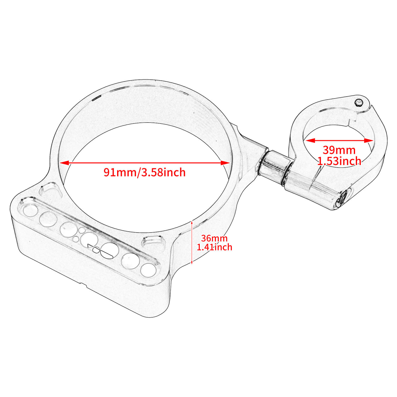 39mm 16" Instrument Bracket Relocation Speedometer Side Mounting For Harley Sportster | Mactions