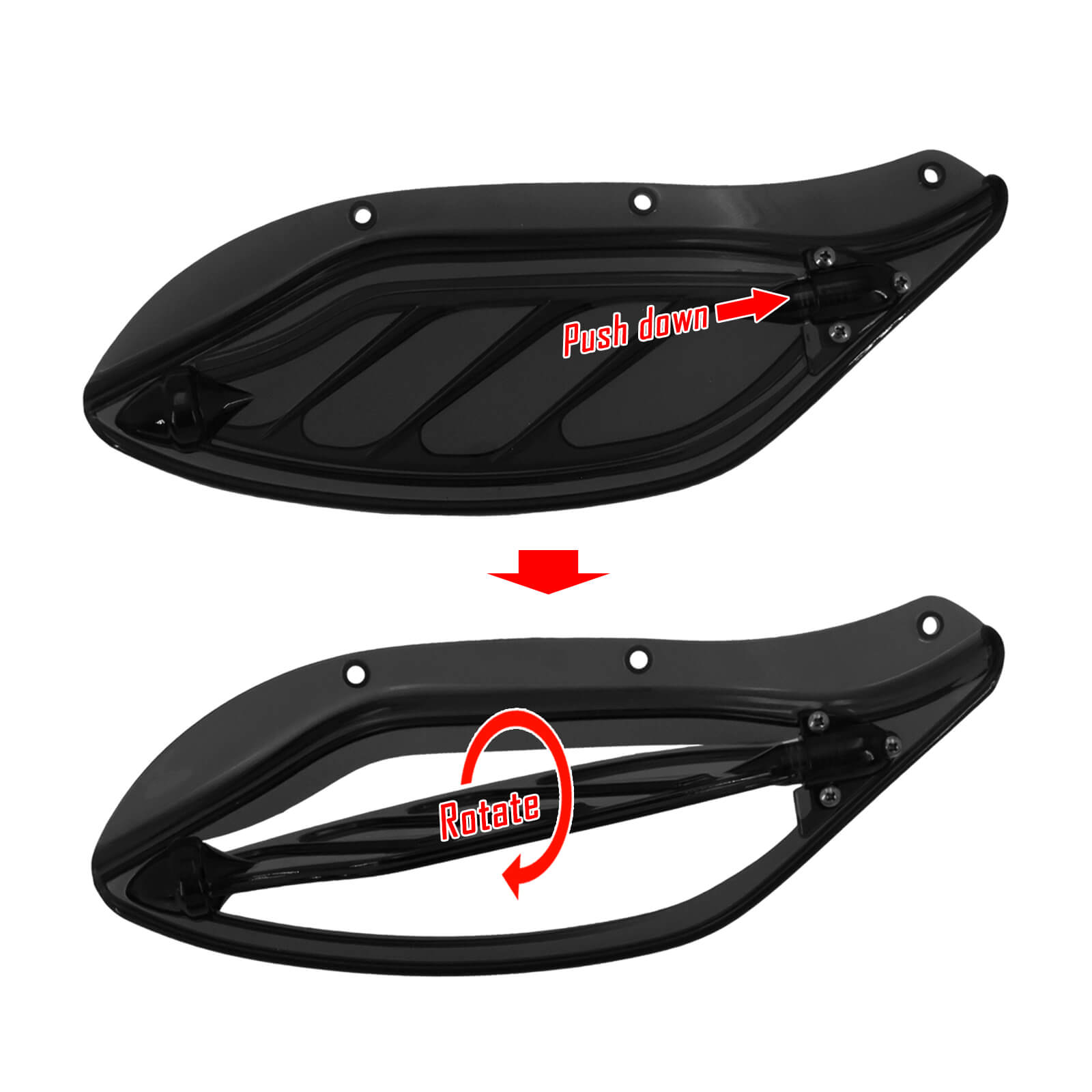 Adjustable Air Deflector Side Wing Fairing Black For Harley Touring 1996-2013 | Mactions