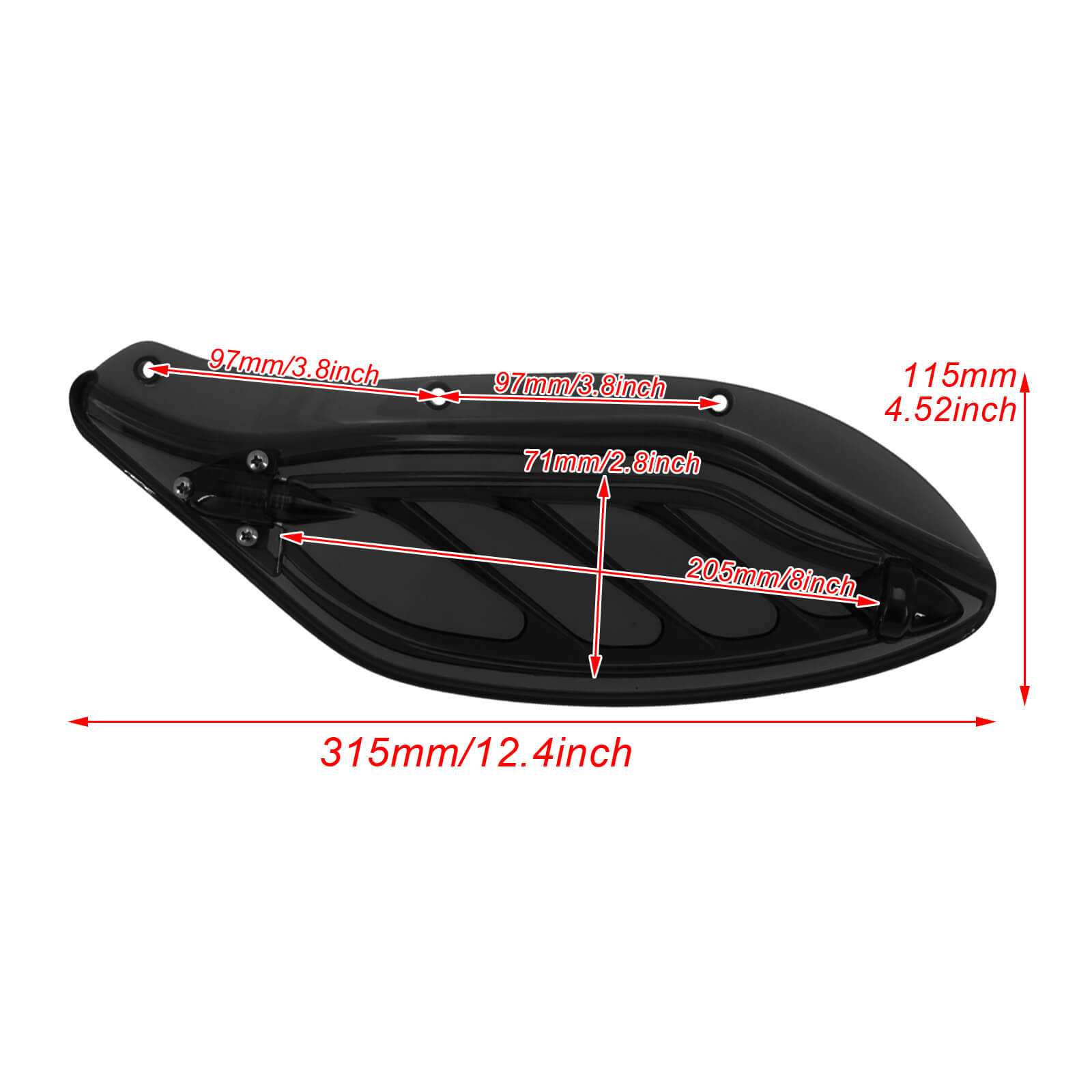Adjustable Air Deflector Side Wing Fairing Black For Harley Touring 1996-2013 | Mactions
