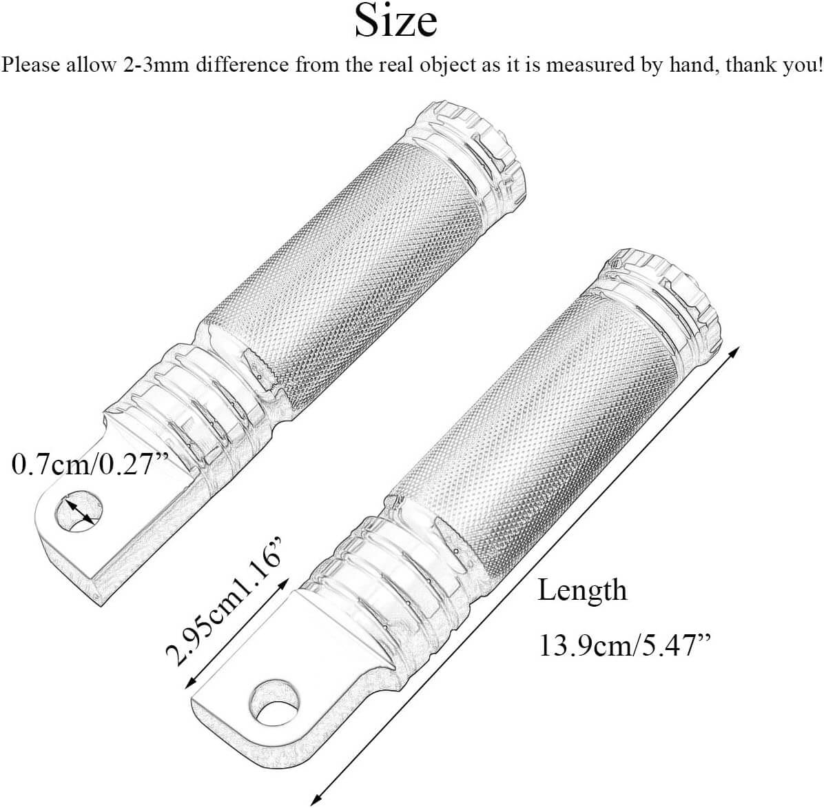 Mactions motorcycle footrest chrome CNC male footpegs PE001302