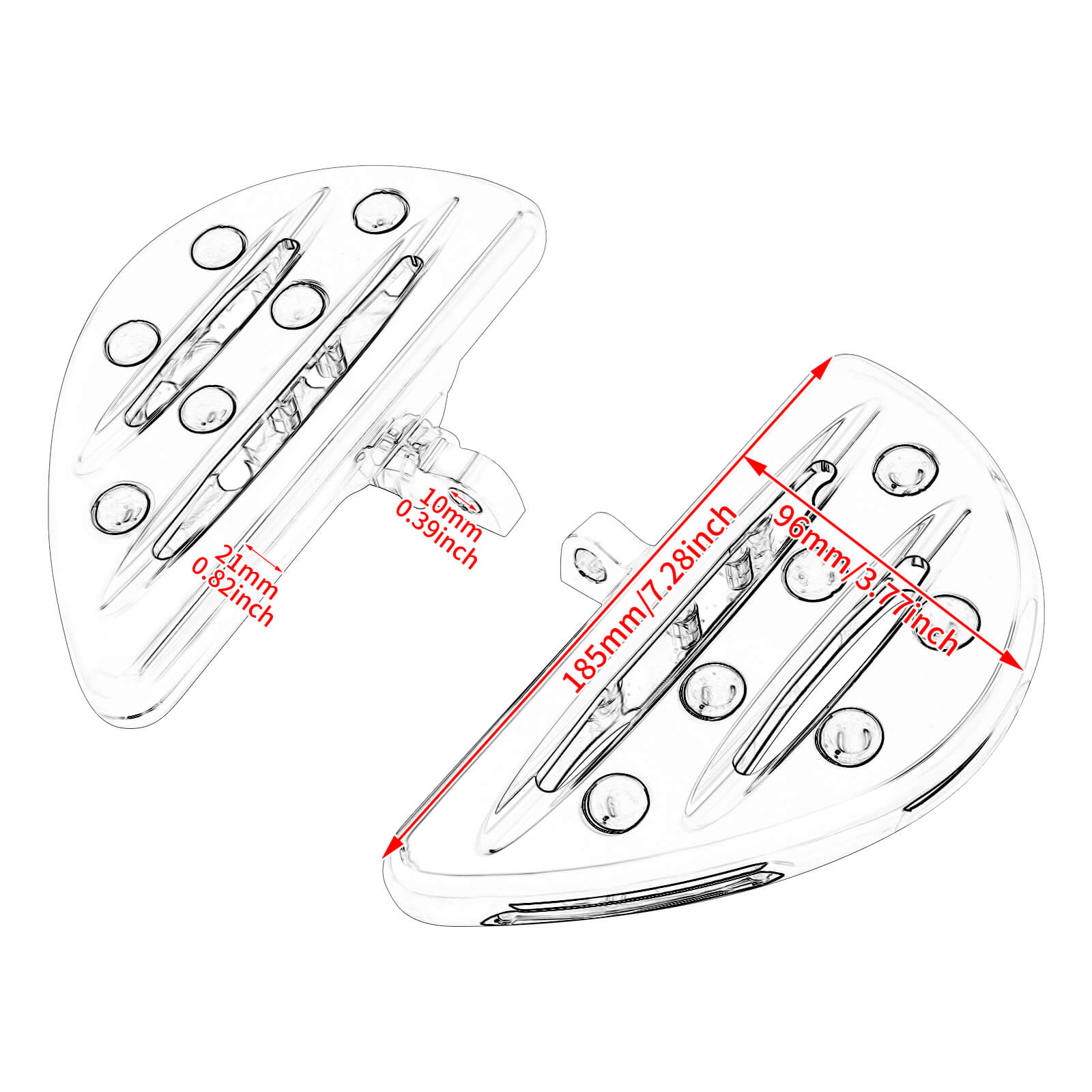 Mactions motorcycle passenger floorboards PE002201