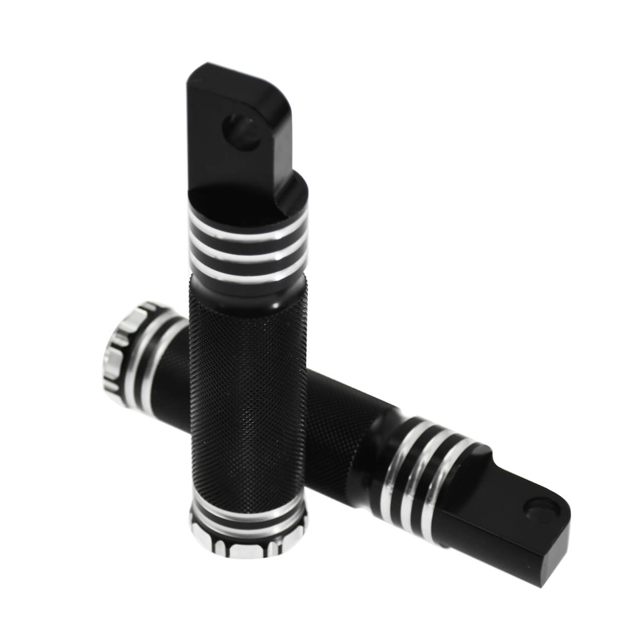 Mactions chrome front rear footrest pedals for Harley road king fat bob PE001301