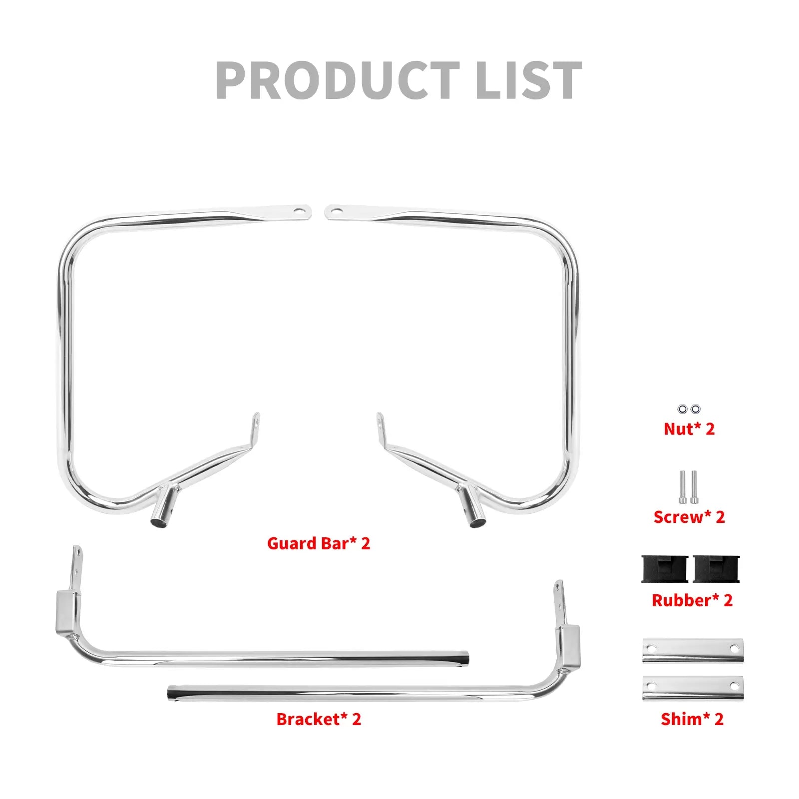 Mactions CR018102 Rear Saddlebag Bracket Guard Bar for Harley Touring chrome list