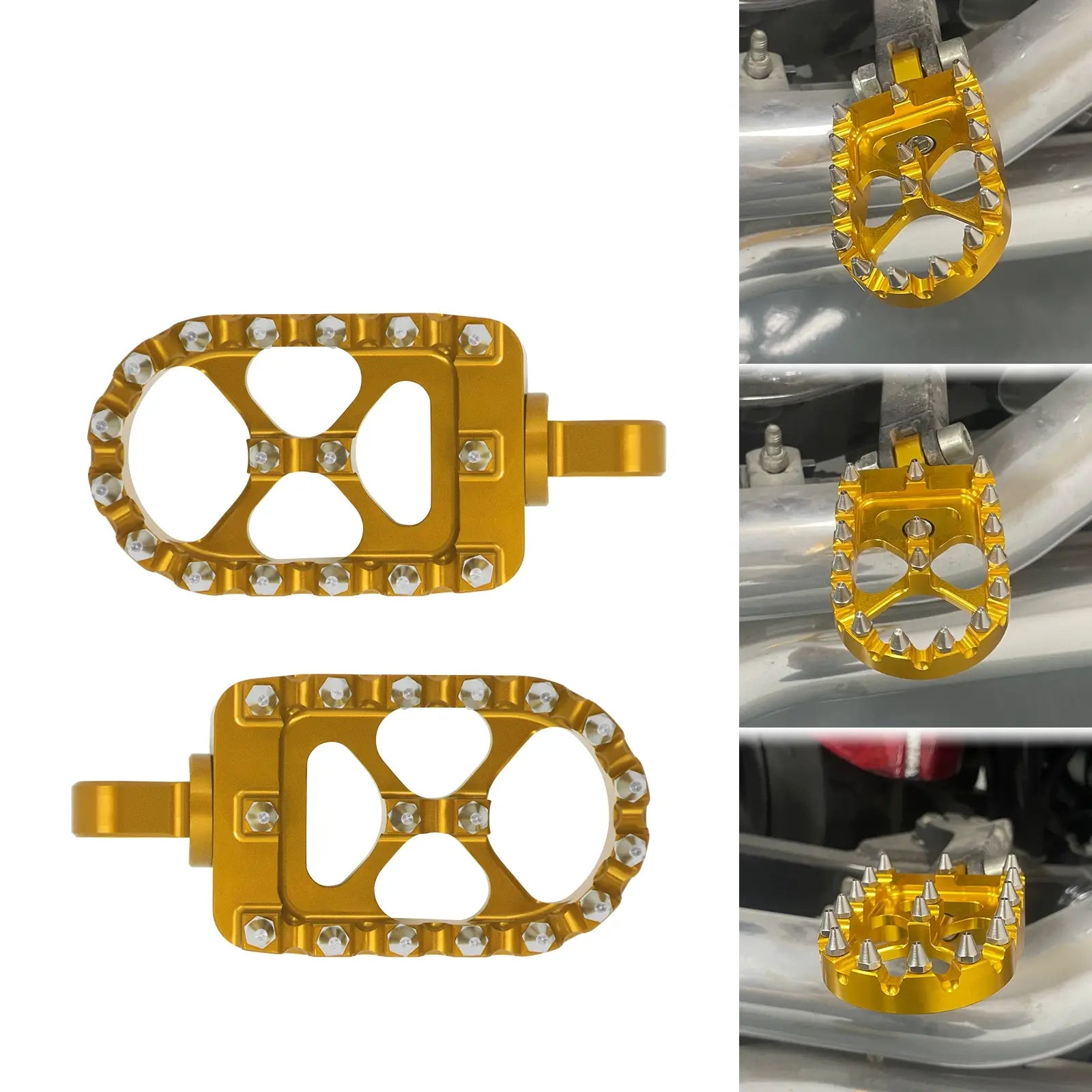 PE010605 CNC gold male mount Wide Foot Pegs