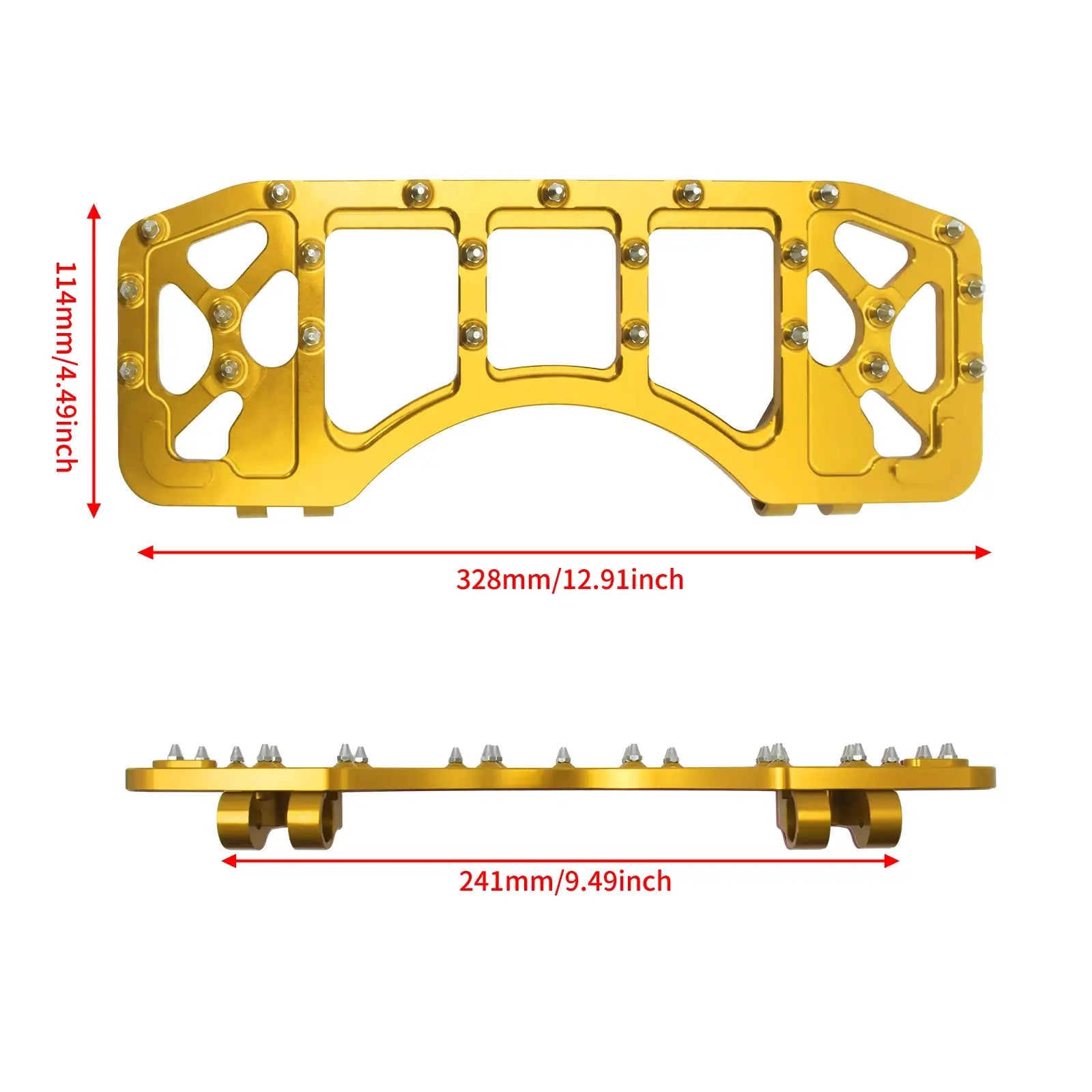 PE011303 CNC Wide Offroad Rider Footboards size