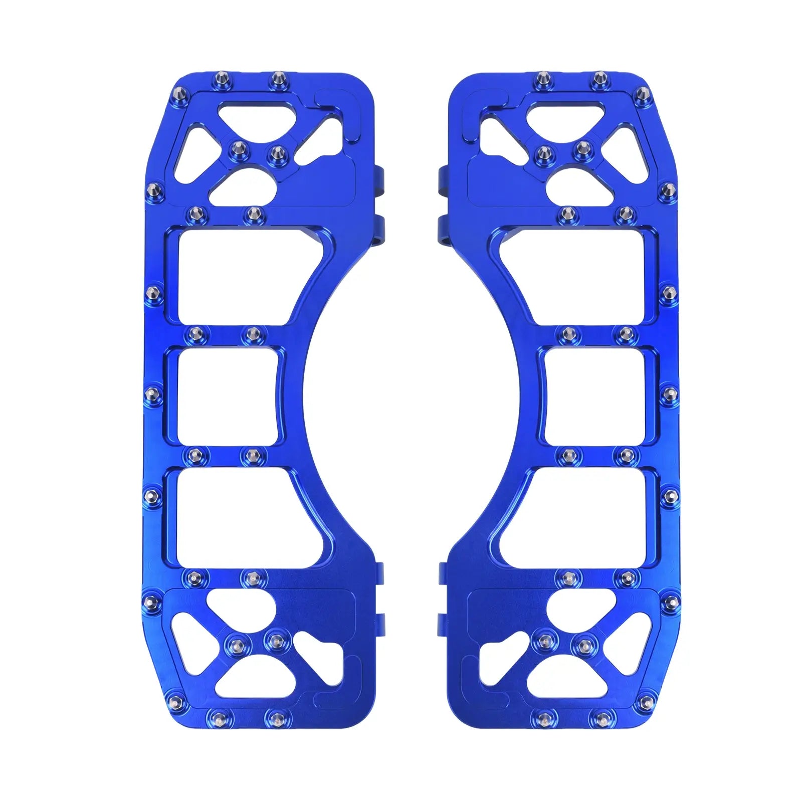 PE011305 Blue CNC Wide Offroad Rider Floorboards for Harley