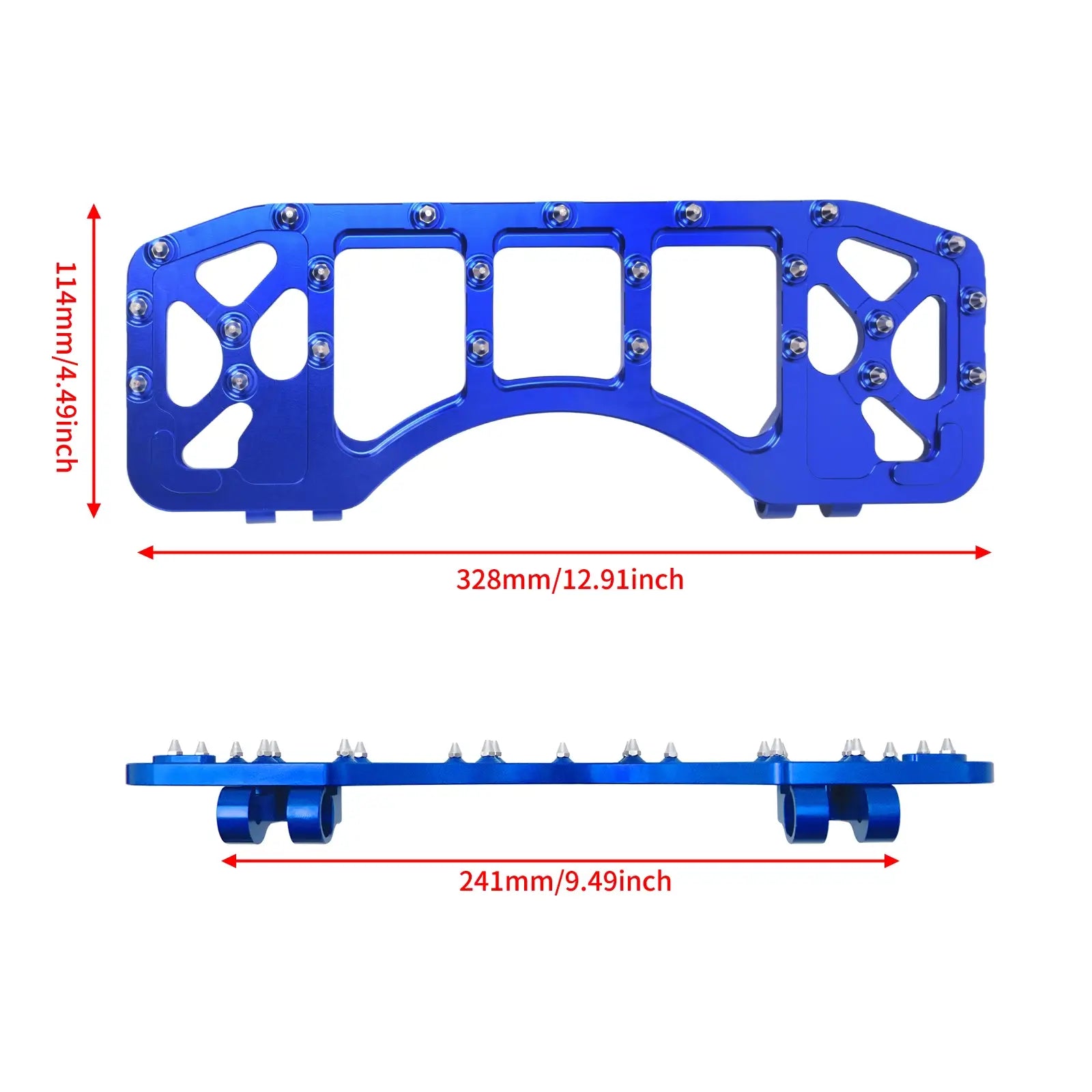 PE011305 Blue CNC Wide Offroad Rider Floorboards for Harley touring size