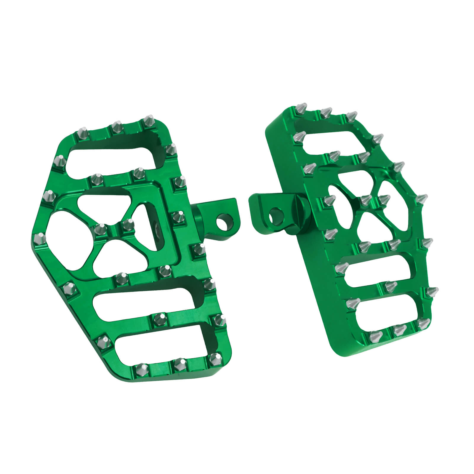 PE011807 mactions mx style wide foot pegs floorboard touring softail 2003 green angle