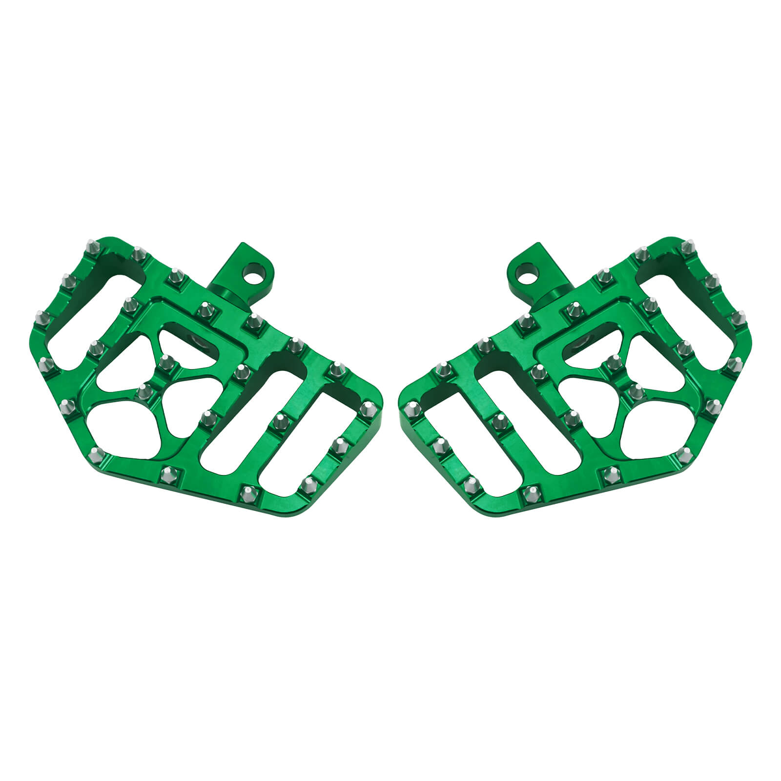 PE011807 mactions mx style wide foot pegs floorboard touring softail 2009 green angle 1