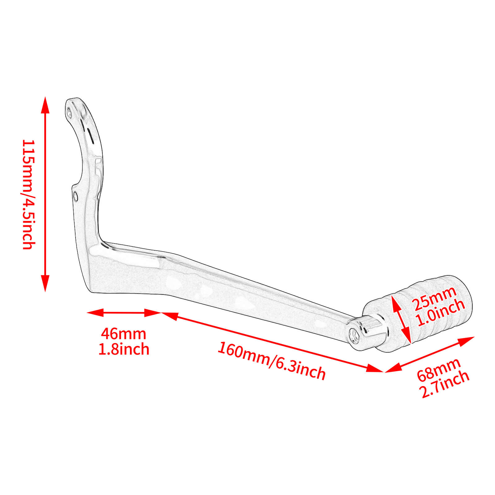 PE0123-Heel-Toe-Shift-Lever-Arm-Shifter-Peg-size