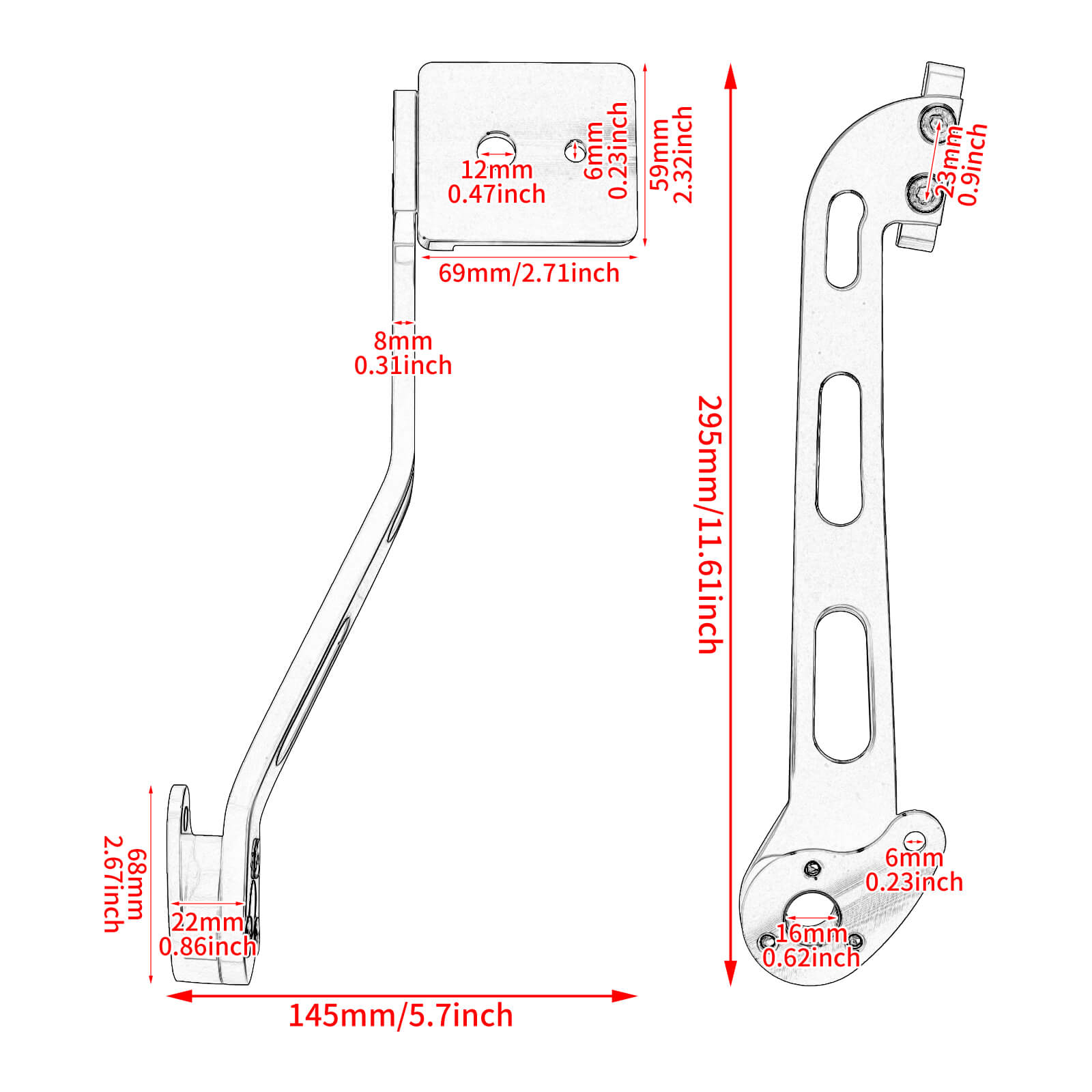 Brake Arm Lever Fit Harley Softail Low Rider Fat Bob Street Bob '18-'23 | Mactions