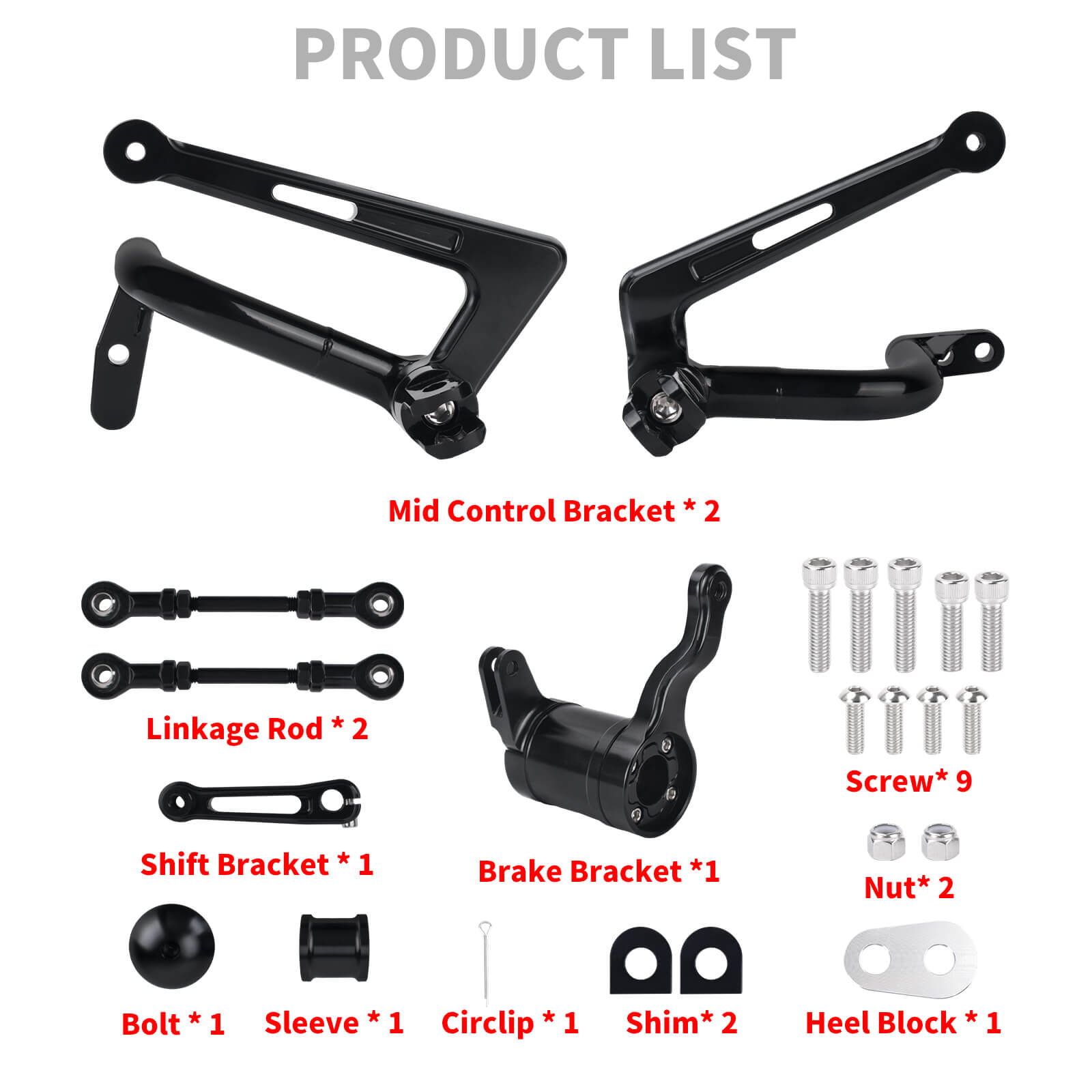 PE018901 mactions Complete Mid Control Kit w/ Linkage & Hardware for Harley street glide 2023 - product list