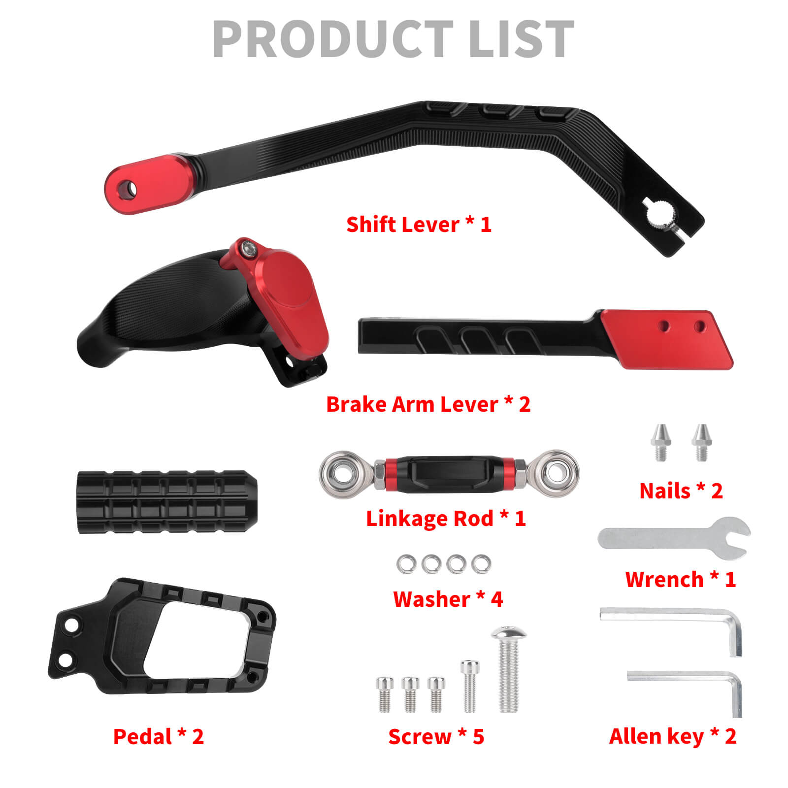 PE019001 mactions CNC Billet Aluminum red Mid Control Kit for Harley M8 softail st - product list