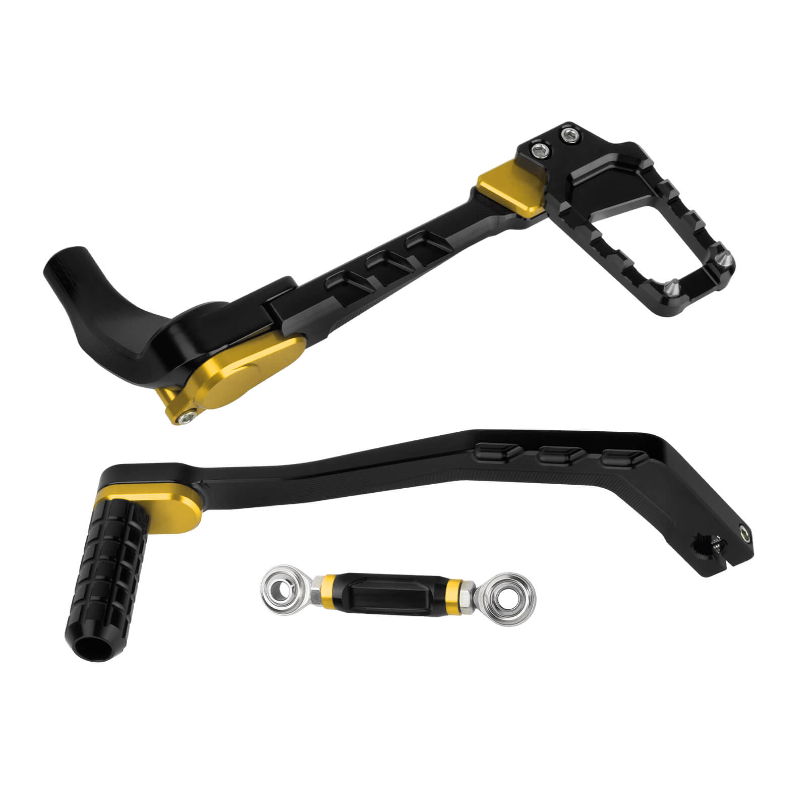 PE019002 mactions CNC Billet Aluminum yellow Mid Control Kit for Harley M8 Softail low rider s 2025