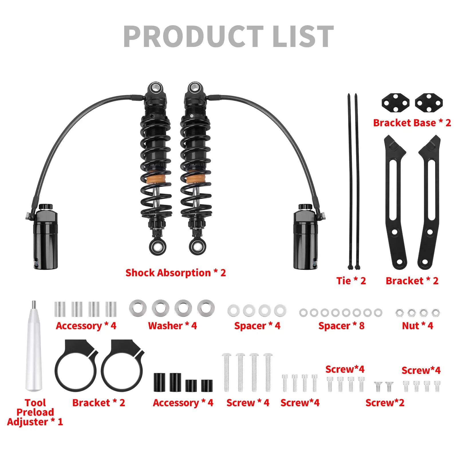 SU000101 mactions Remote Reservoir Rear Shocks Absorbers Suspension For Harley road glide list