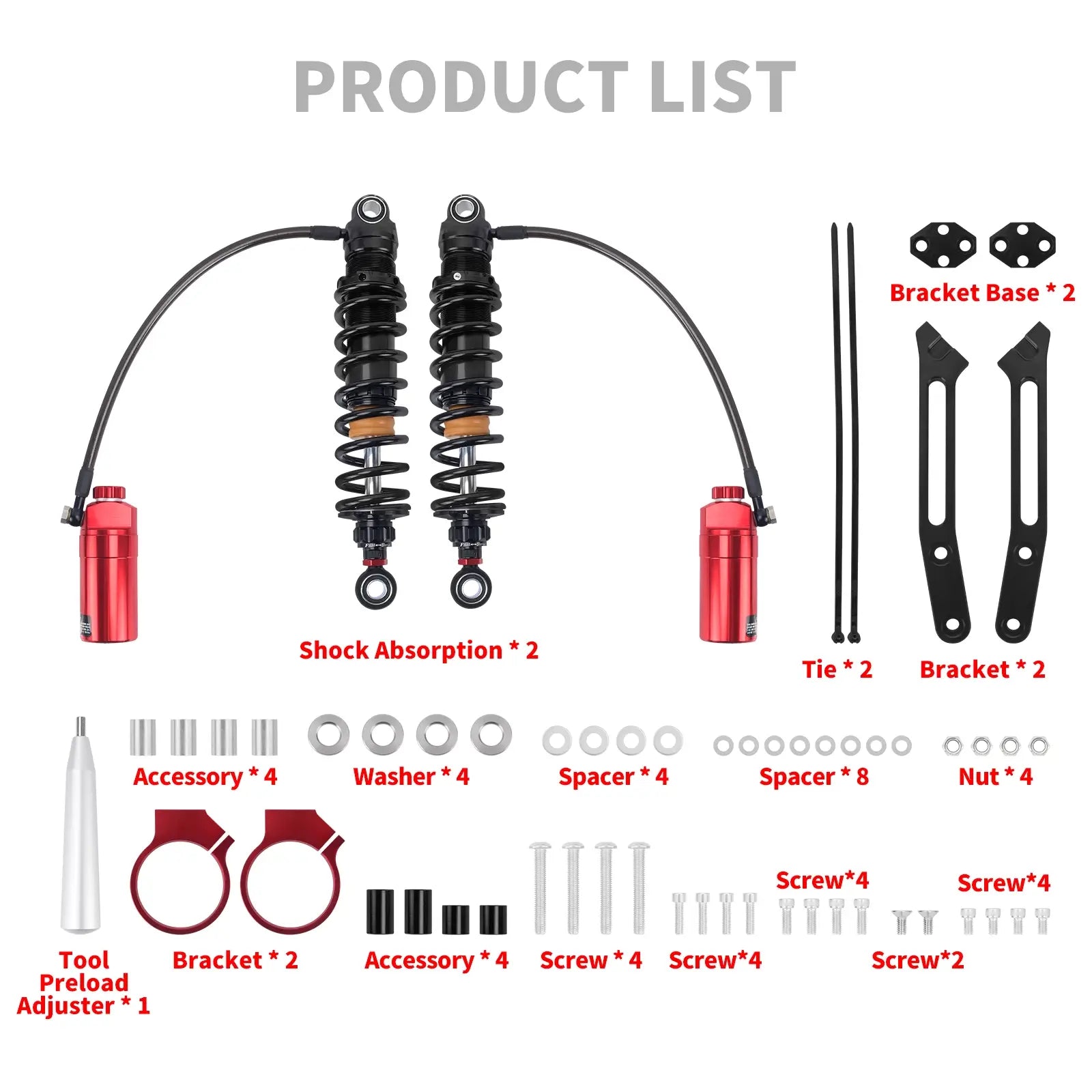 SU000103 mactions red Reservoir Rear Shocks Absorbers for harley touring list