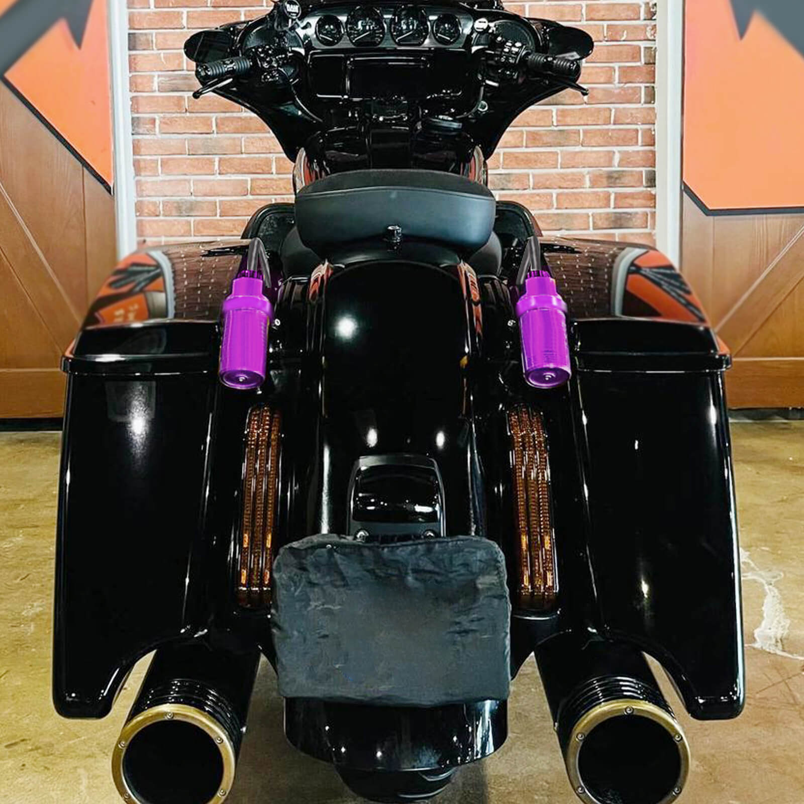 SU000104 mactions Motorcycle Remote Reservoir Rear Shocks Absorbers suspension for harley effect