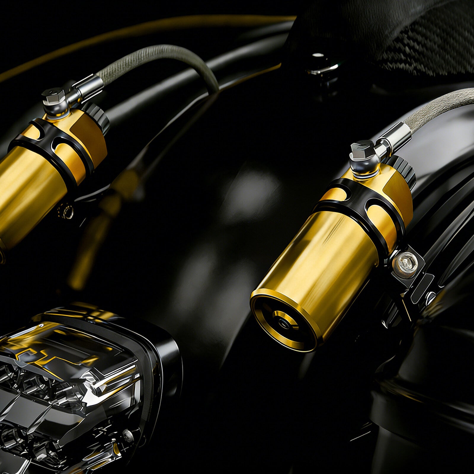 SU000601 mactions CNC Billet Aluminum Remote Reservoir Mounting Bracket Kit for Harley bagger