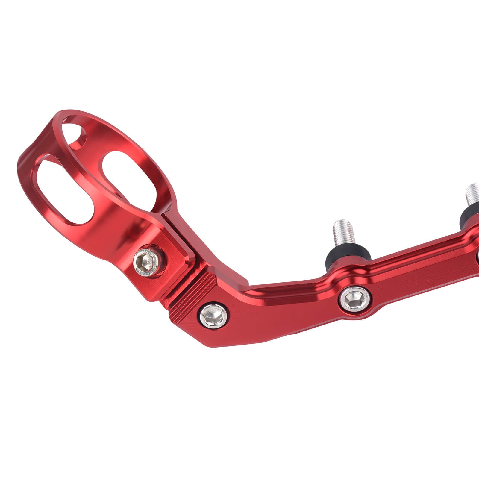 SU000603 mactions CNC Billet Aluminum Remote Reservoir Mounting Bracket Kit for Harley - red