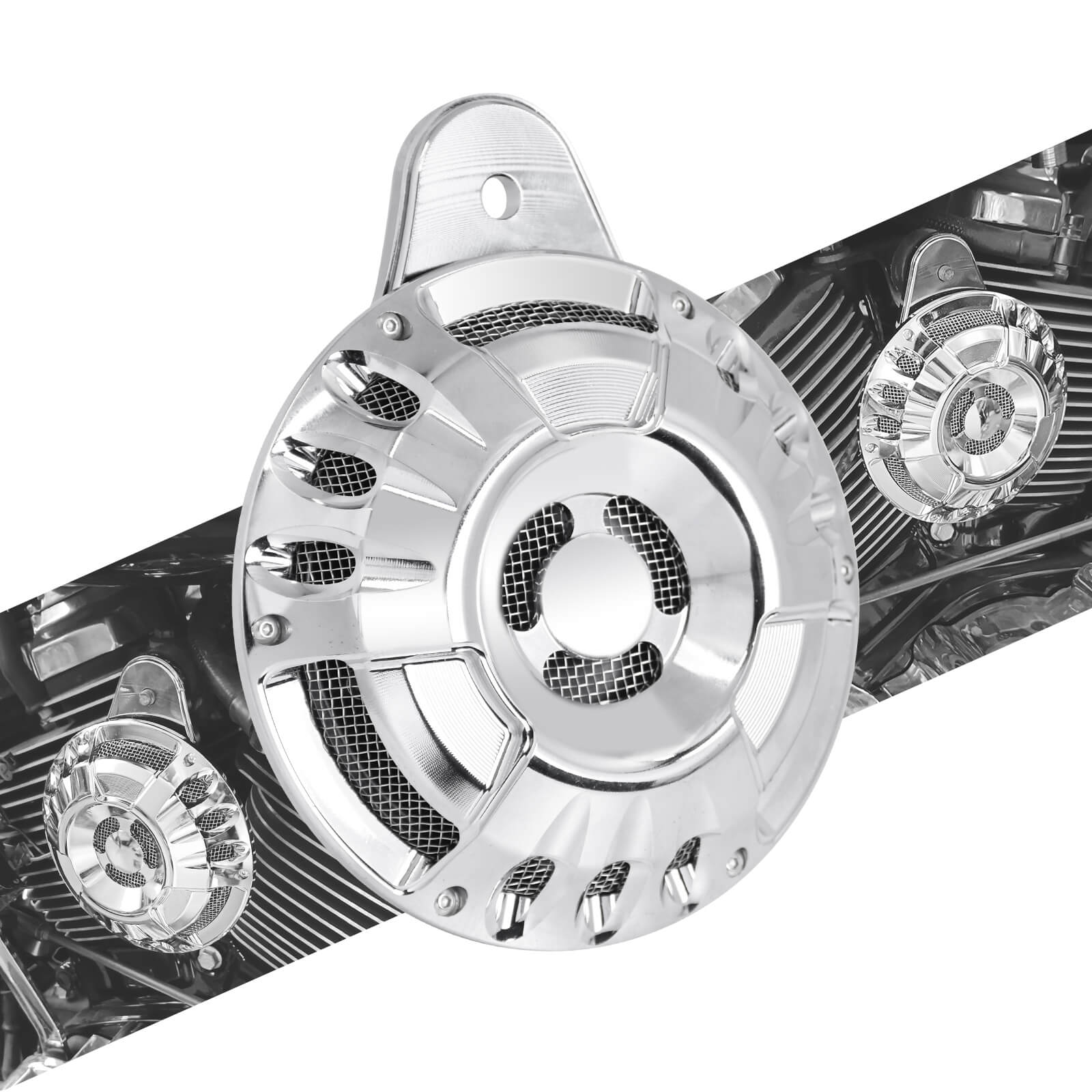 TH00740 mactions cnc horn speaker for harley dyna chrome